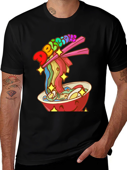 Camiseta Negra con Diseño de Ramen Delicious