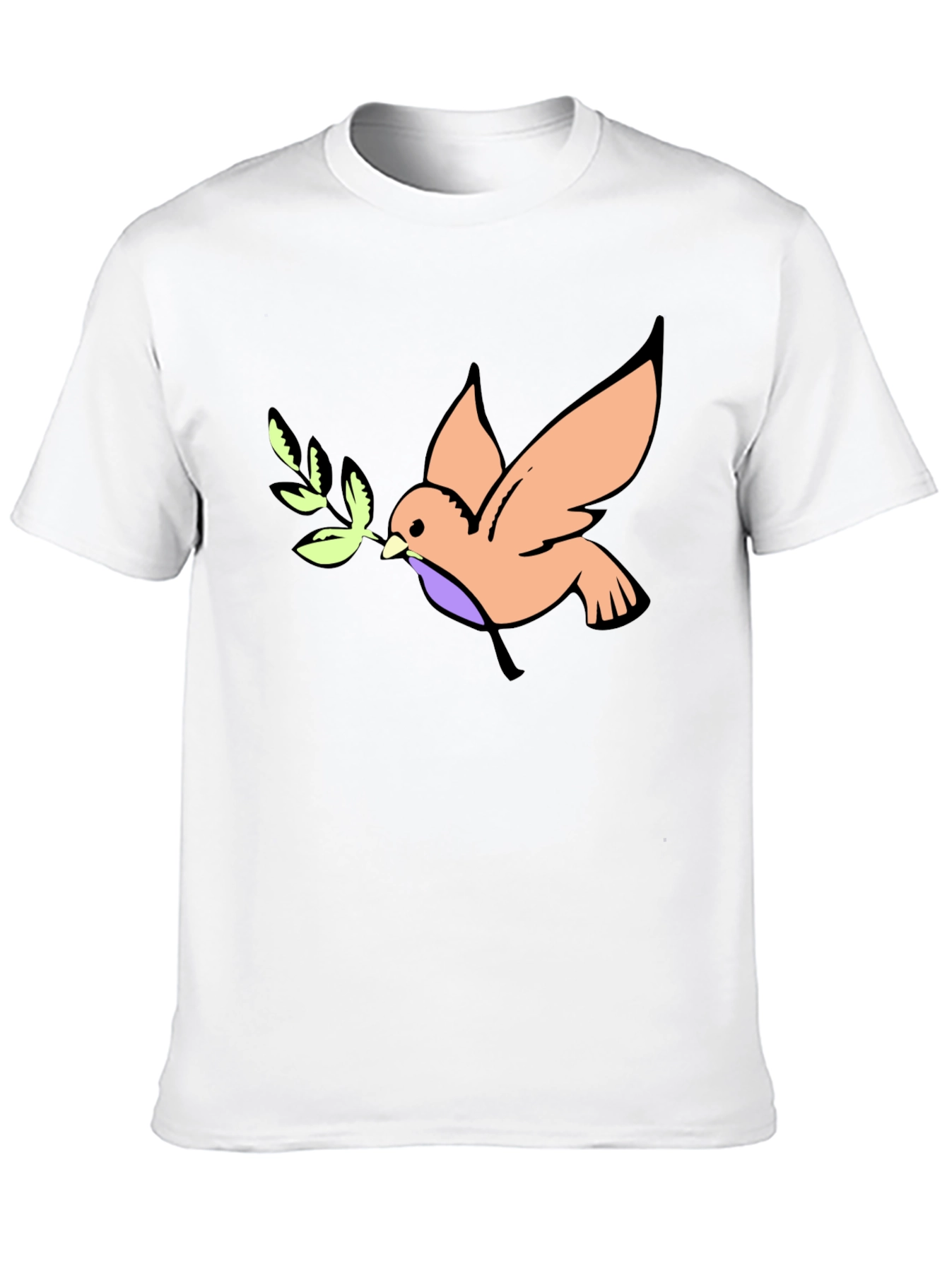 Camiseta Negra con Diseño de Paloma de la Paz