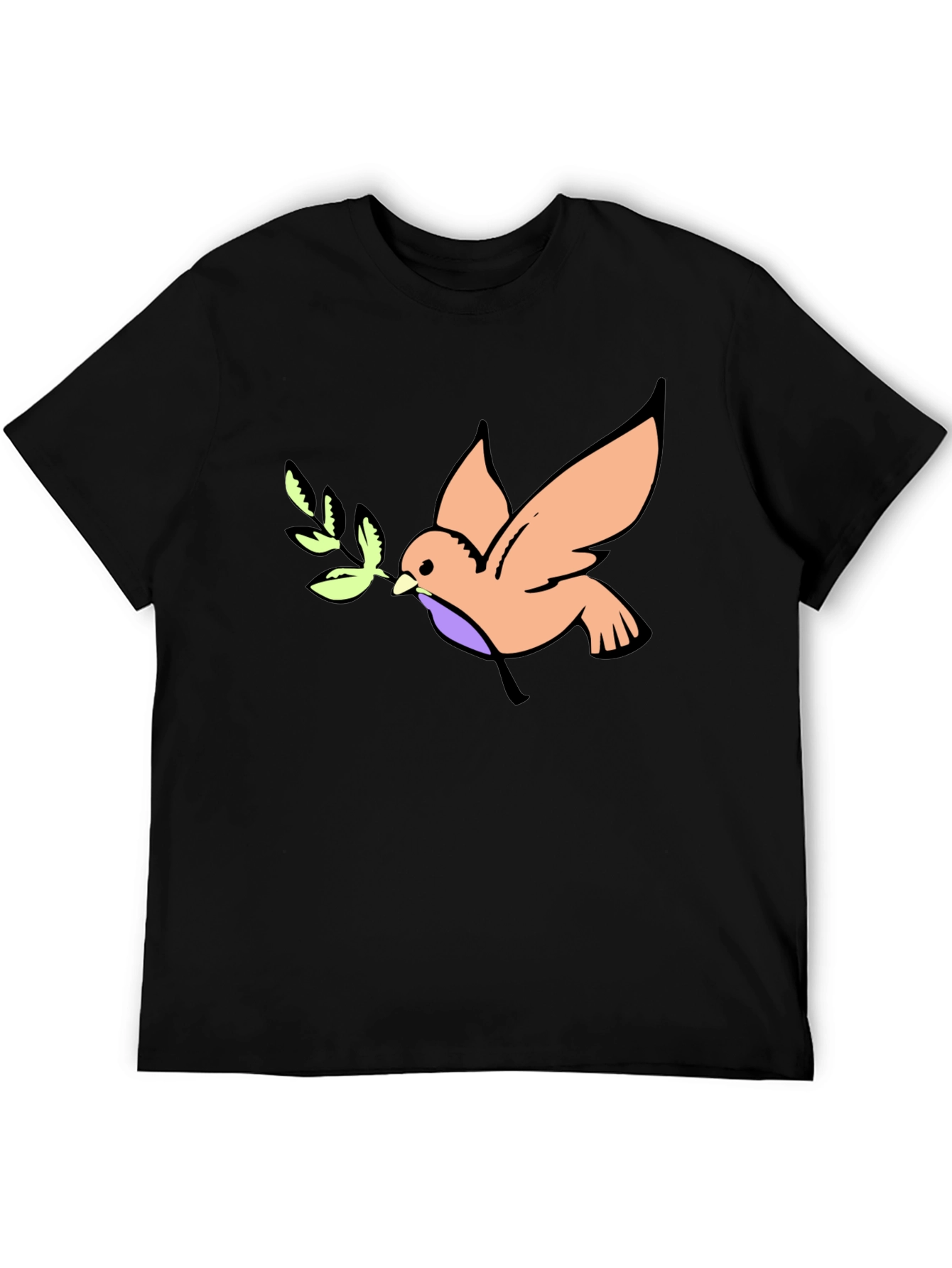 Camiseta Negra con Diseño de Paloma de la Paz