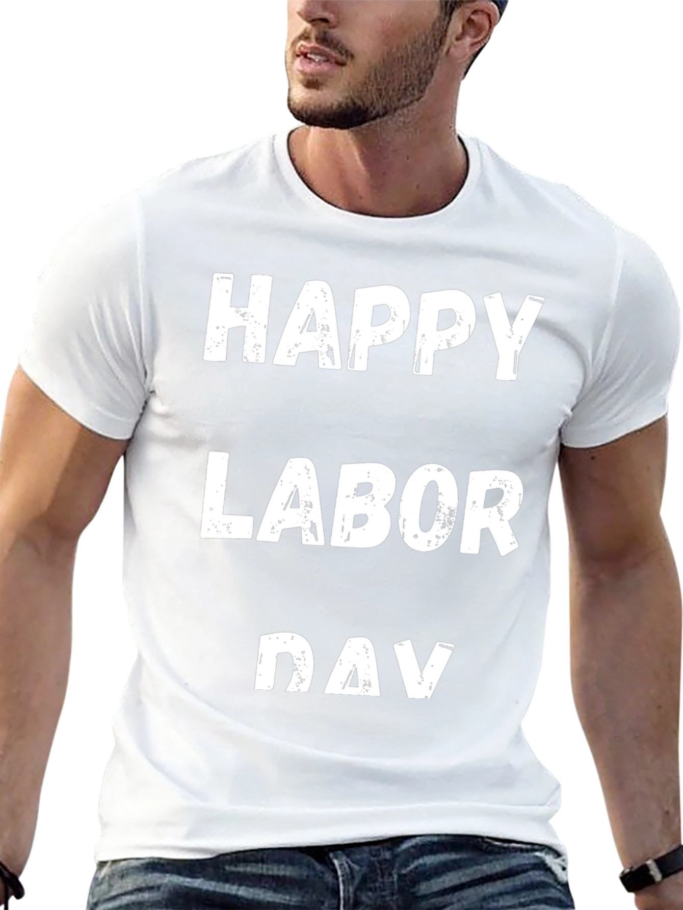 Camiseta Negra Feliz Día del Trabajo