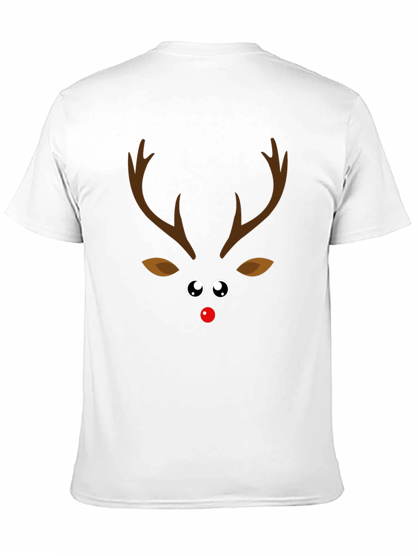 Camiseta Navideña con Diseño de Reno Nariz Roja