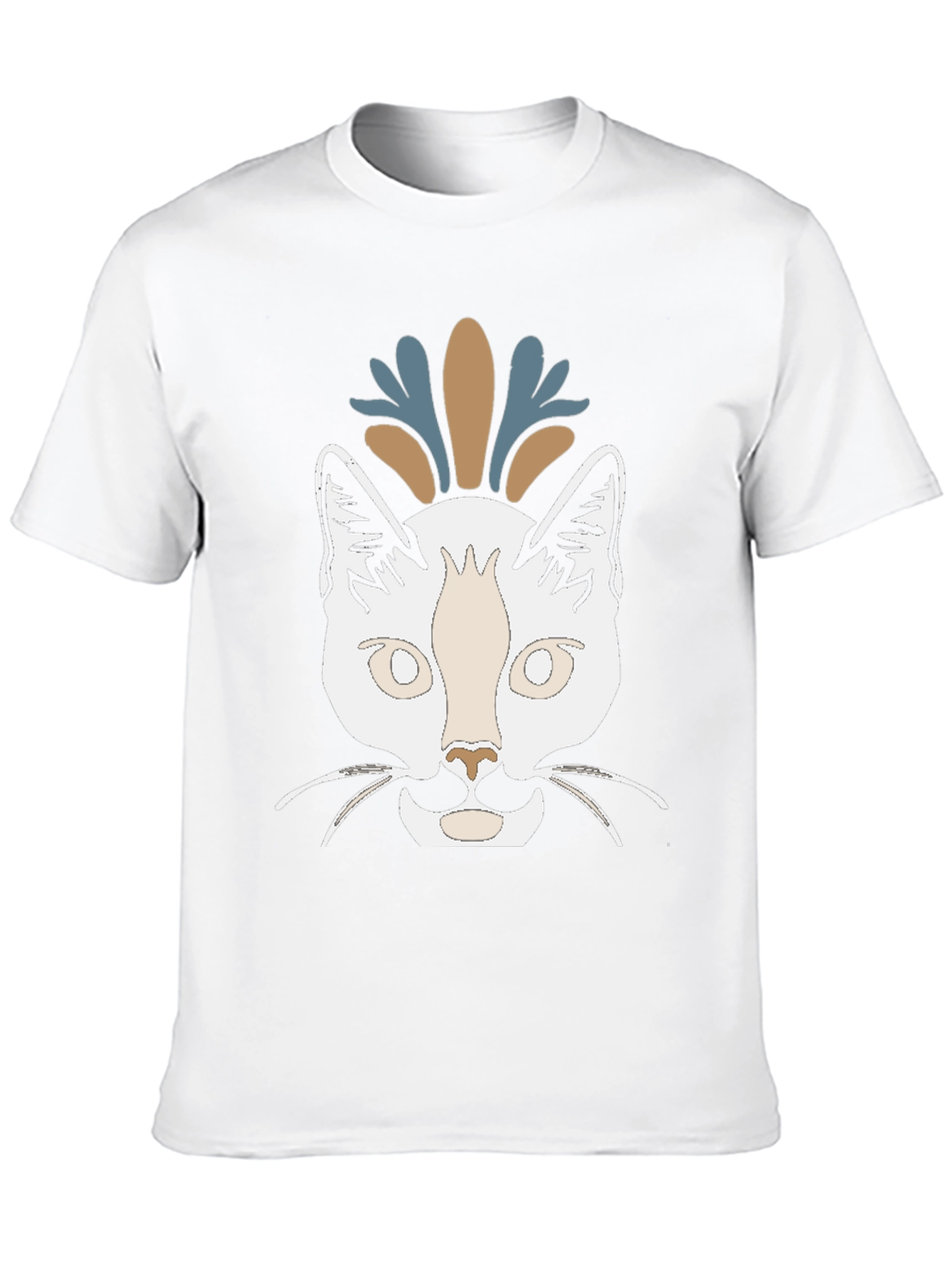 Camiseta Negra con Diseño de Gato Abstracto