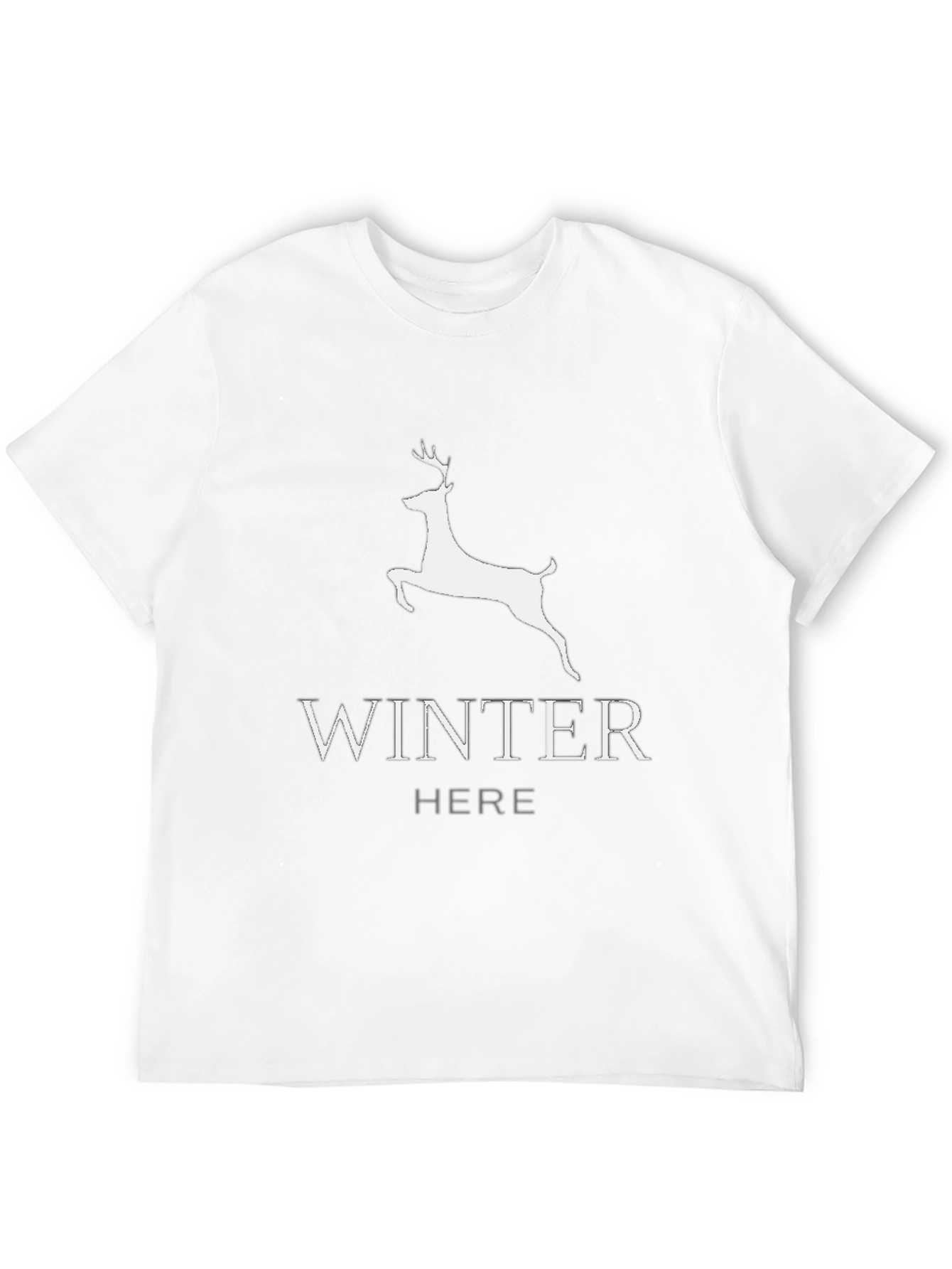 Camiseta Negra: Winter is Here con Ciervo