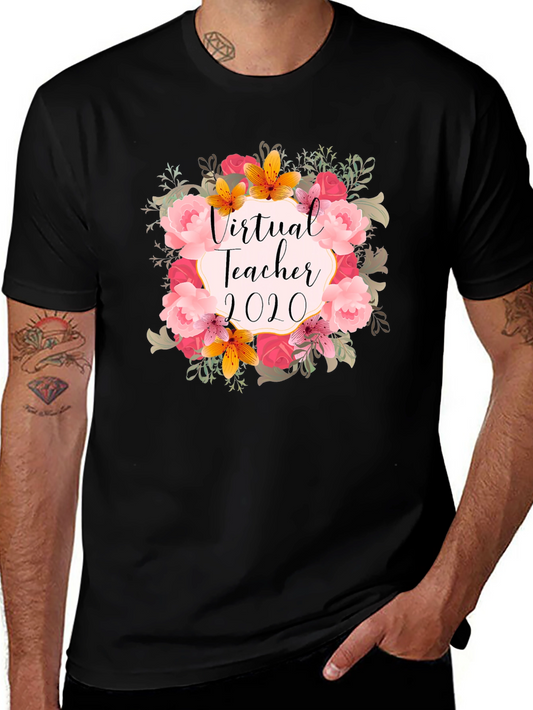 Camiseta Virtual Teacher 2020 Floral - Regalo Profesor