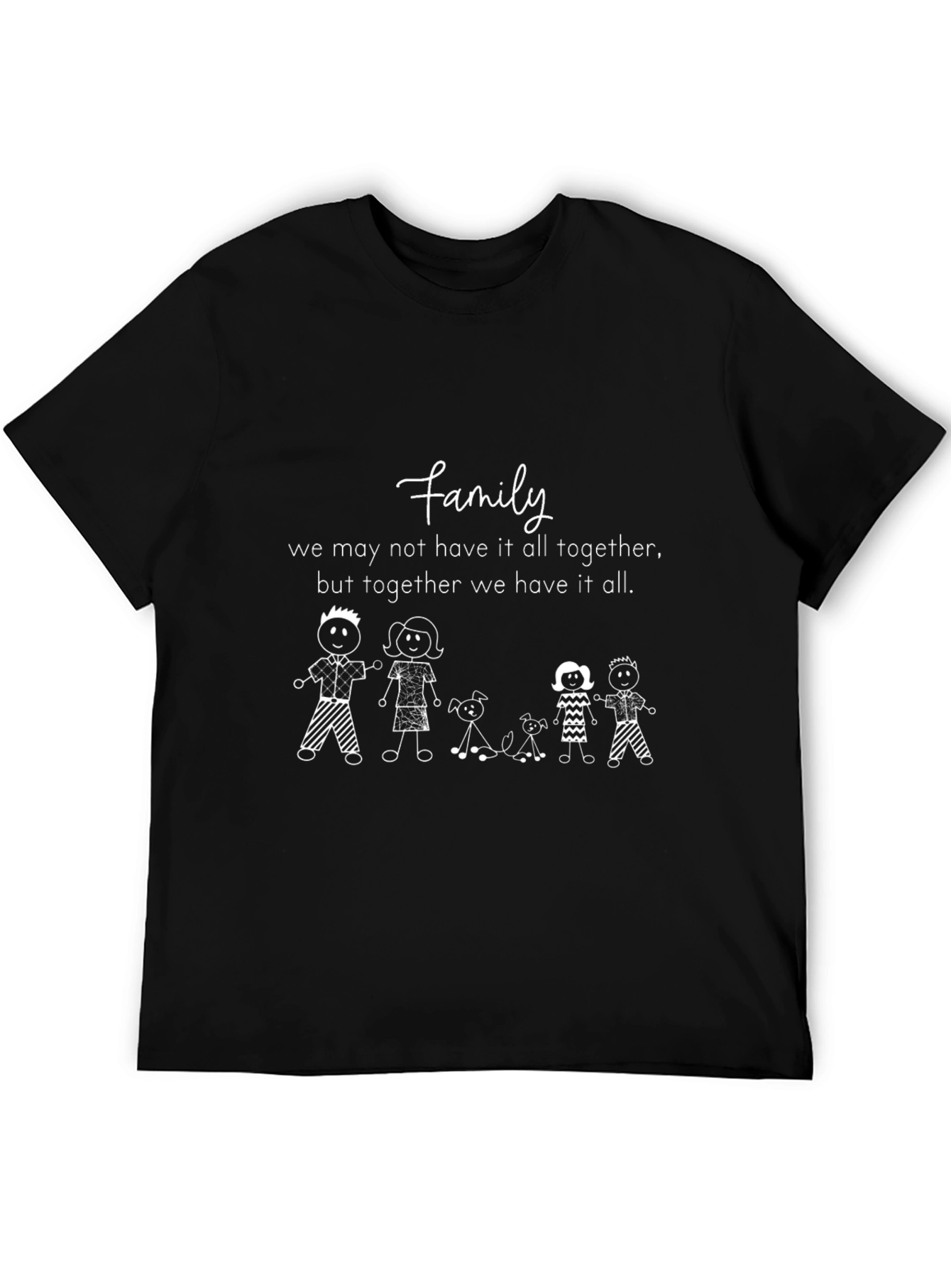 Camiseta Negra con Diseño de Familia