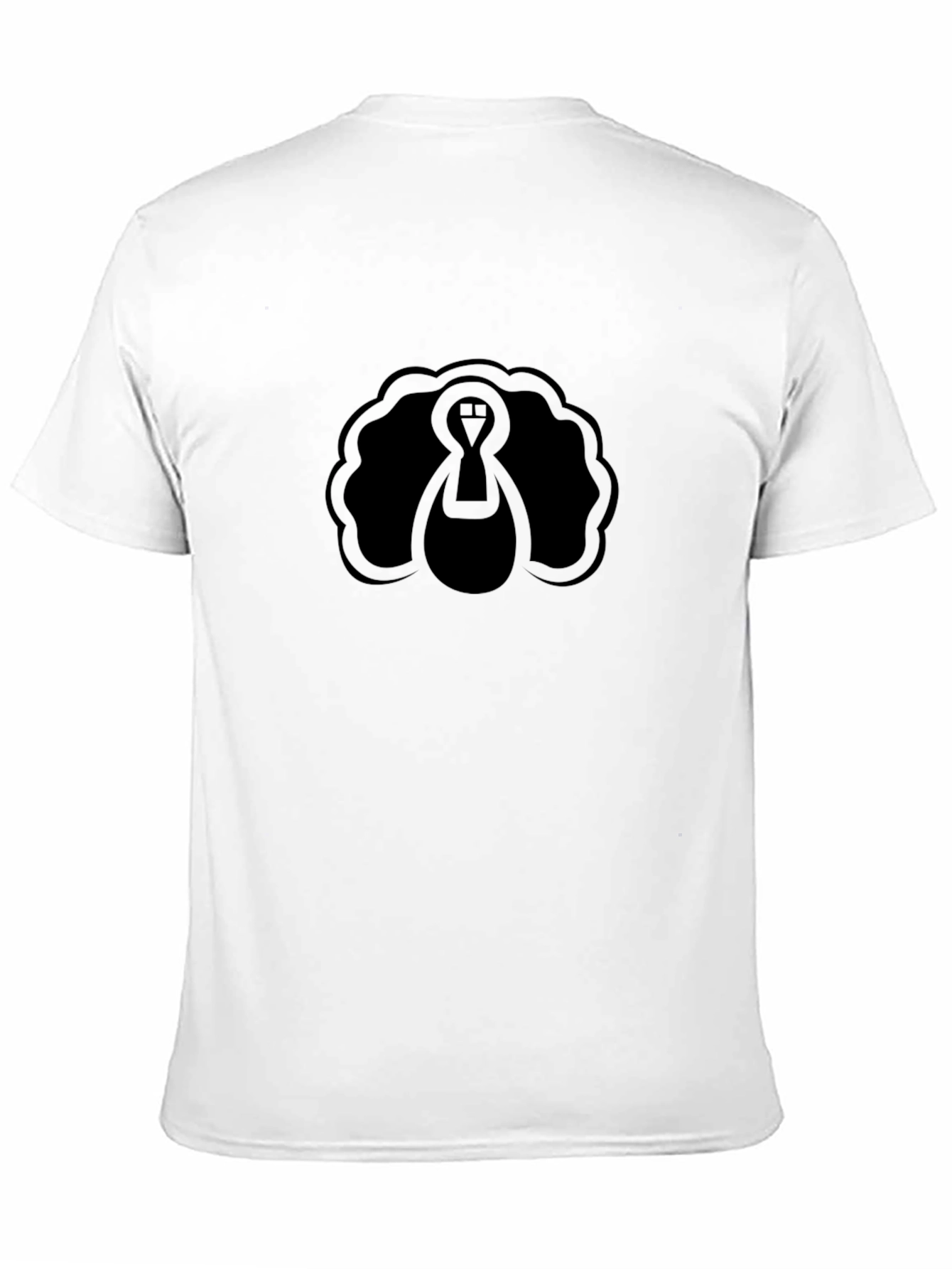 Camiseta Negra con Diseño de Pavo Abstracto