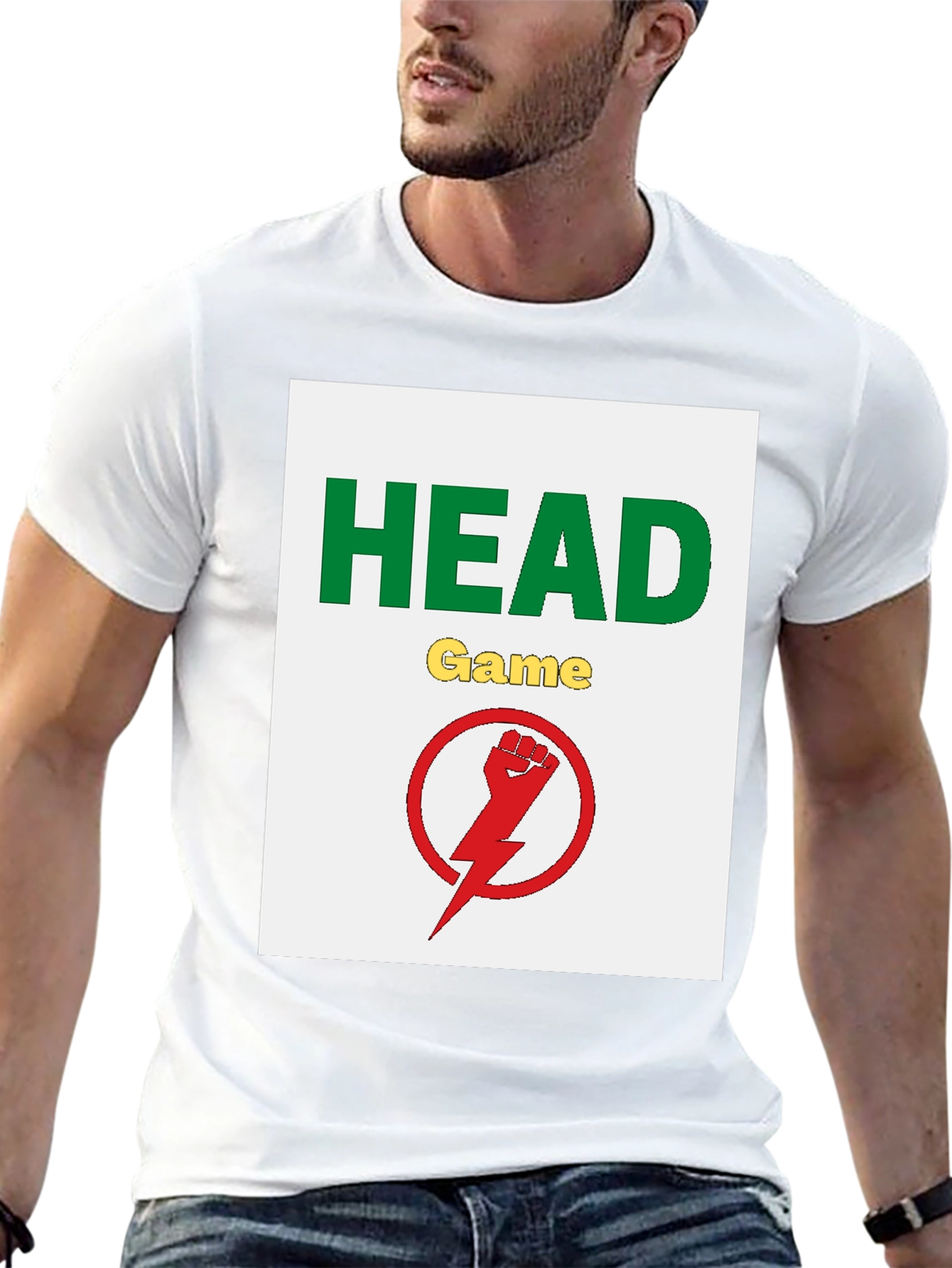 Camiseta Negra Head Game con Diseño Gráfico
