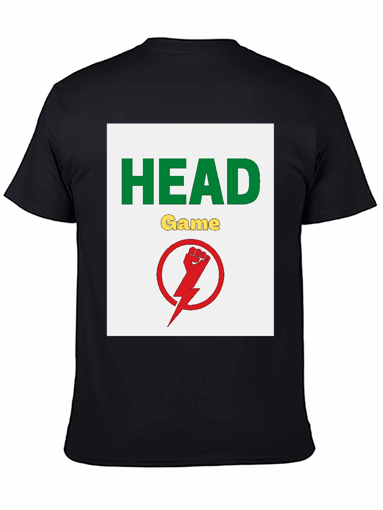 Camiseta Negra Head Game con Diseño Gráfico