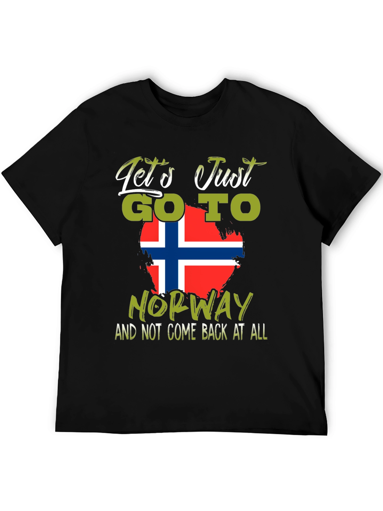 Camiseta Negra Noruega: Viaja y No Regreses