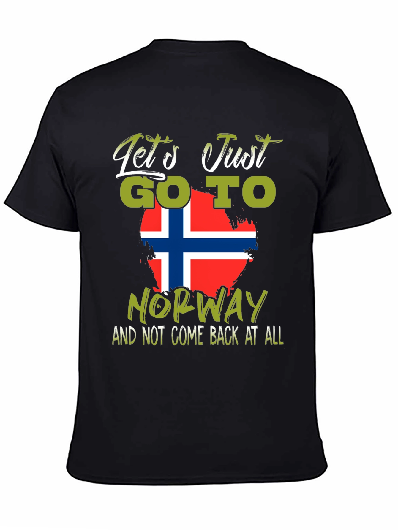 Camiseta Negra Noruega: Viaja y No Regreses