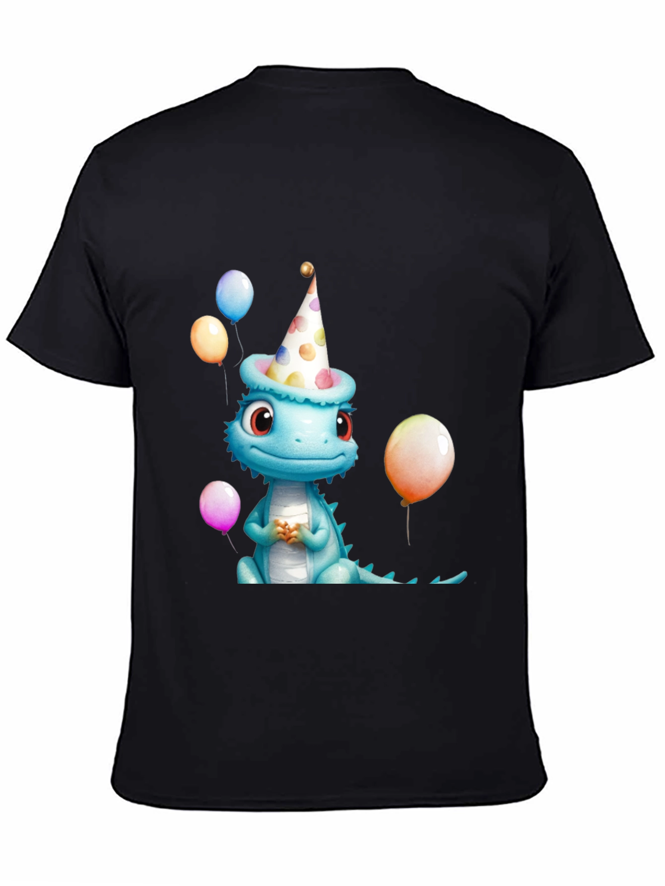 Camiseta Negra con Dinosaurio Cumpleañero