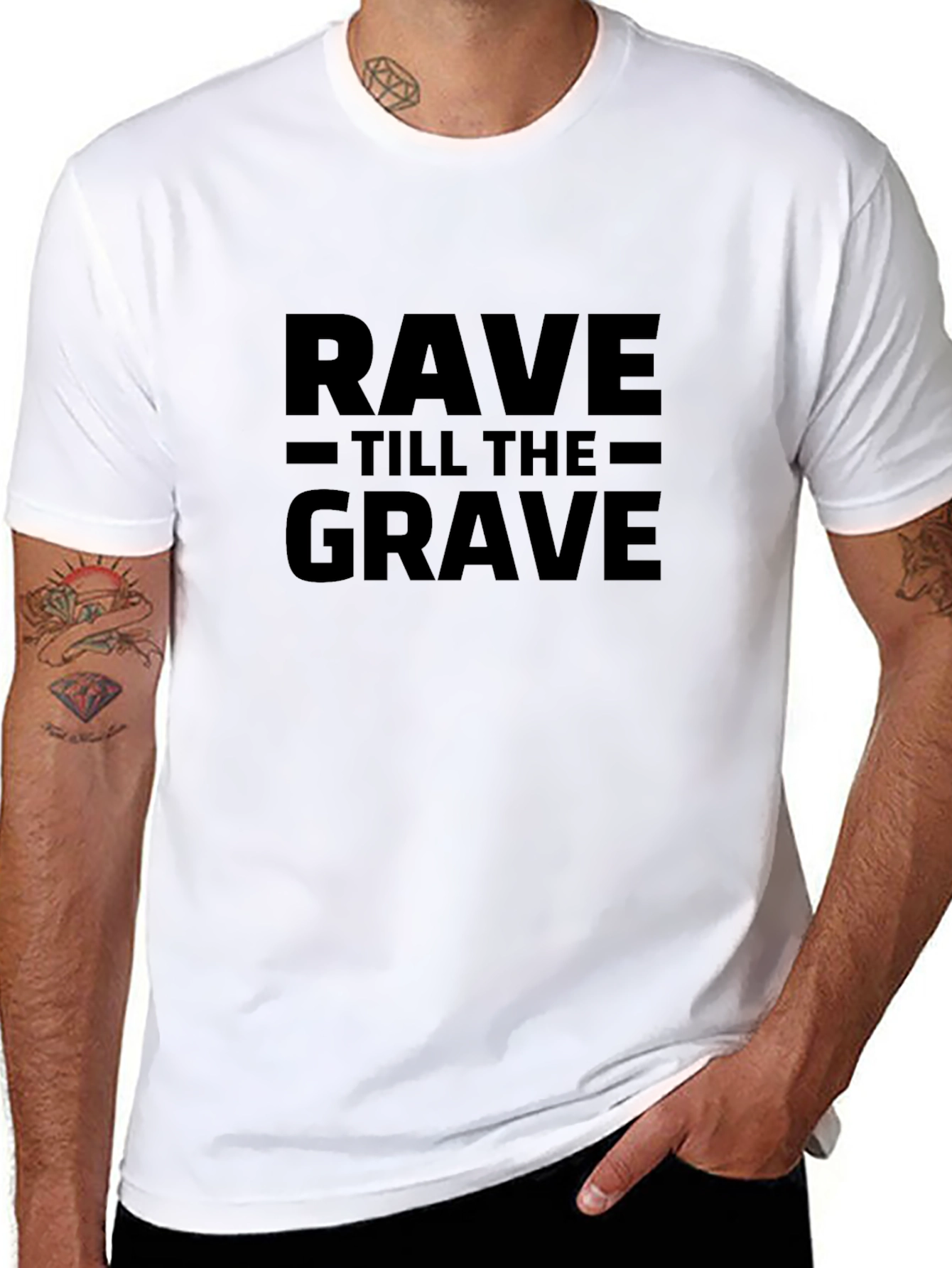 Camiseta Negra Rave Till The Grave