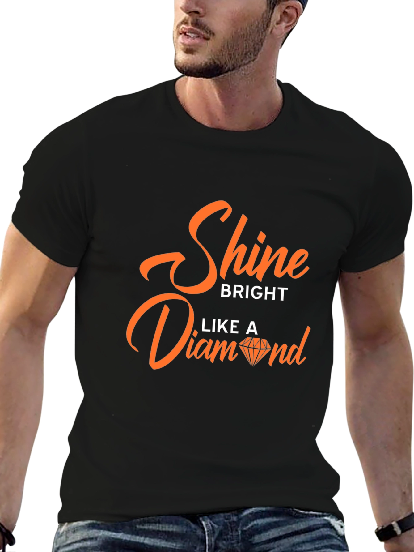 Camiseta Negra con Diseño Shine Bright Like A Diamond