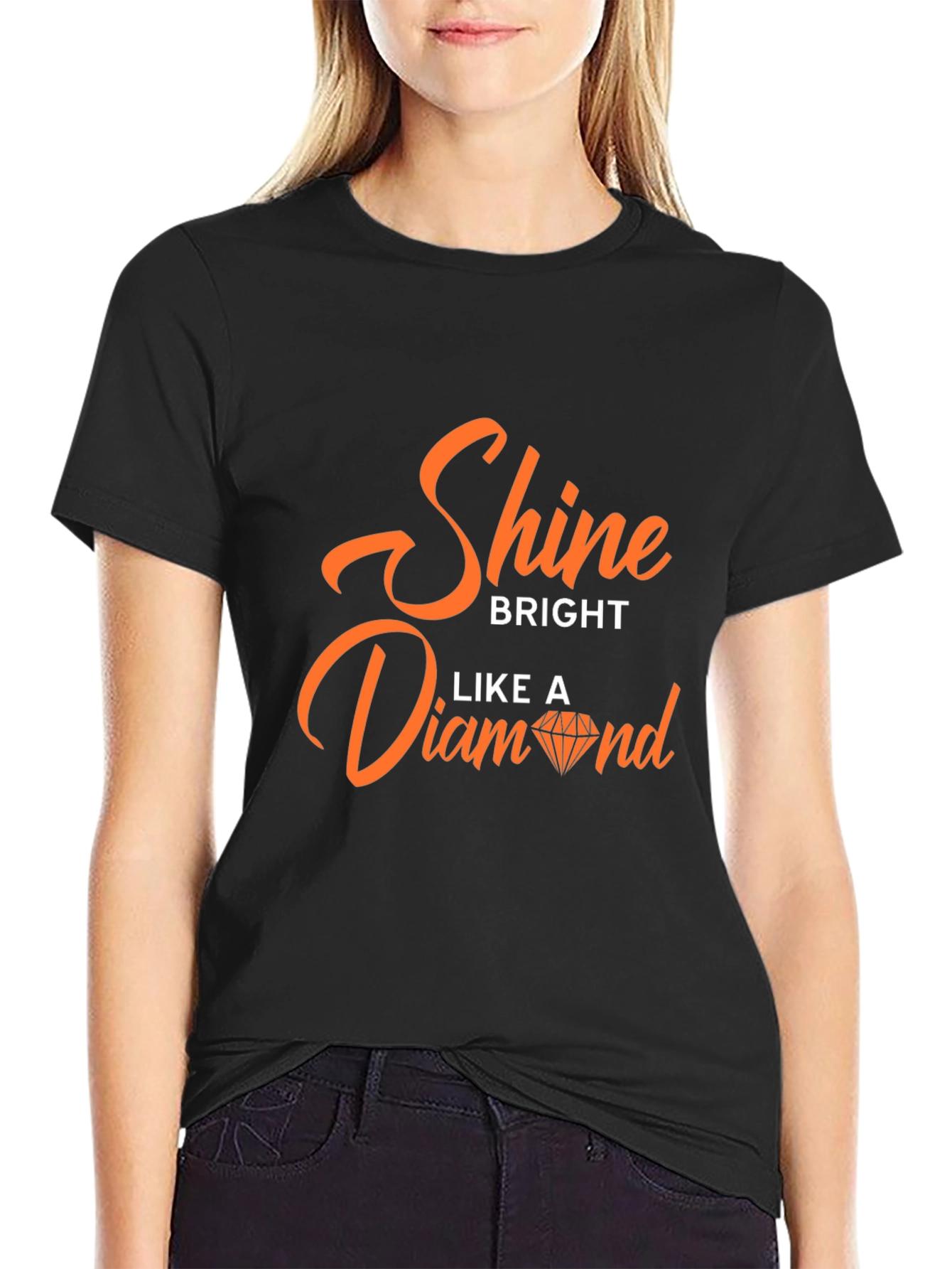 Camiseta Negra con Diseño Shine Bright Like A Diamond