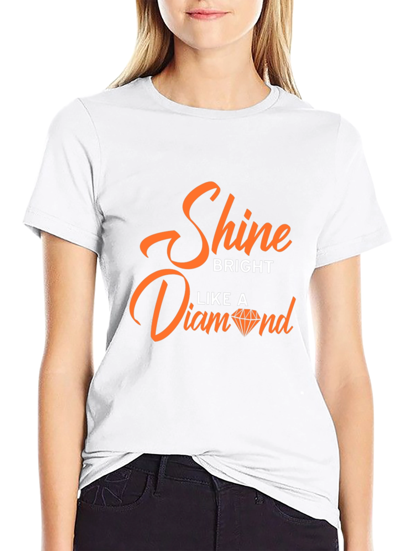 Camiseta Negra con Diseño Shine Bright Like A Diamond