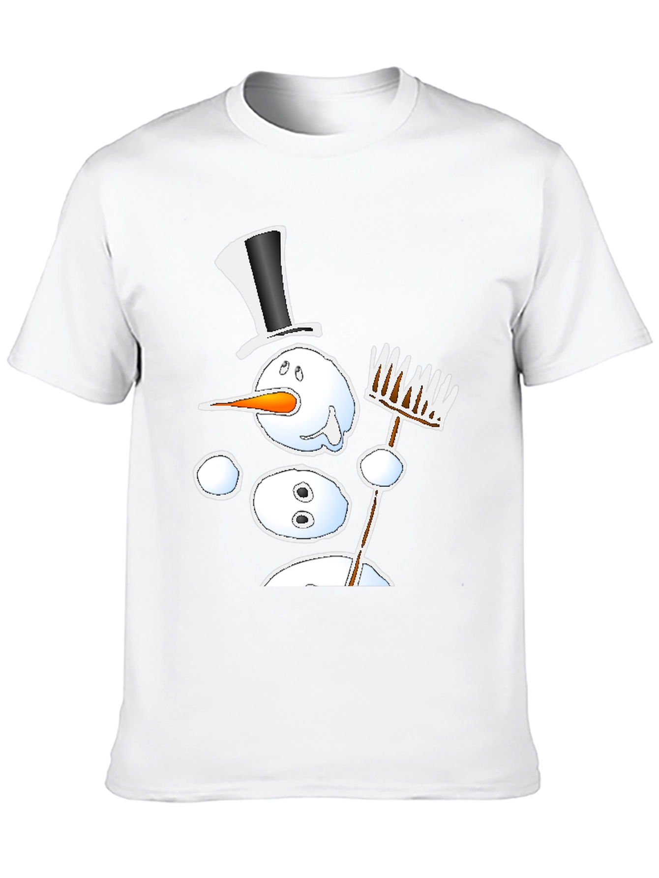 Camiseta Negra Estampado Muñeco de Nieve