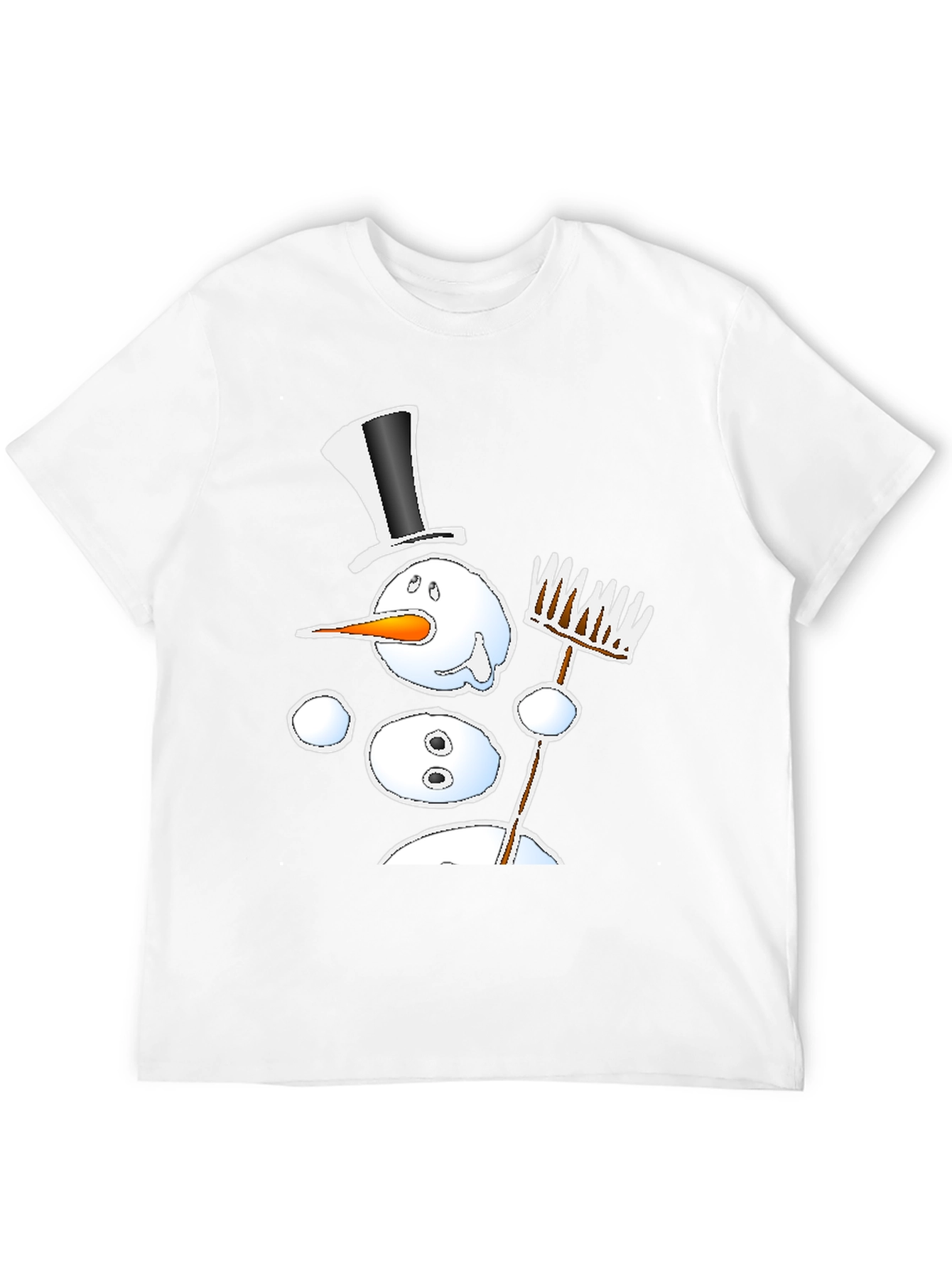 Camiseta Negra Estampado Muñeco de Nieve
