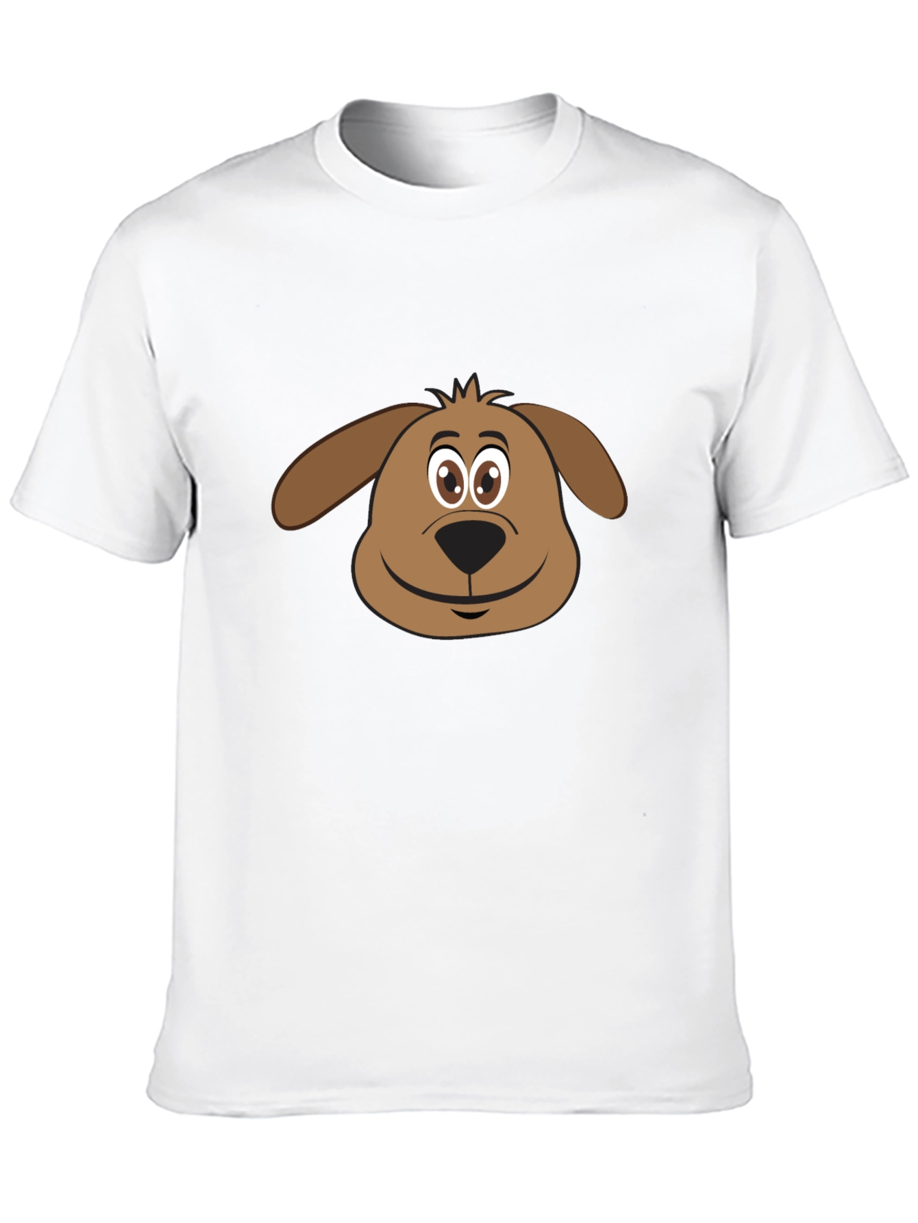 Camiseta Negra con Diseño de Cara de Perro Animado