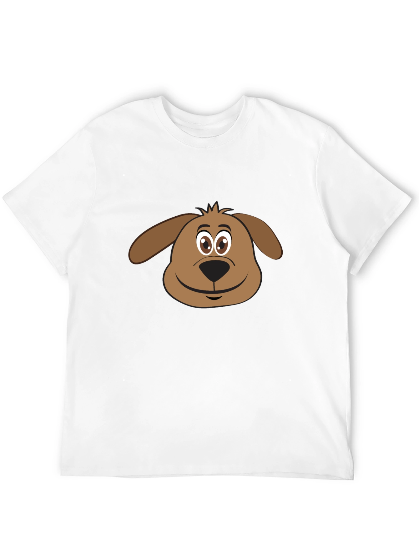 Camiseta Negra con Diseño de Cara de Perro Animado
