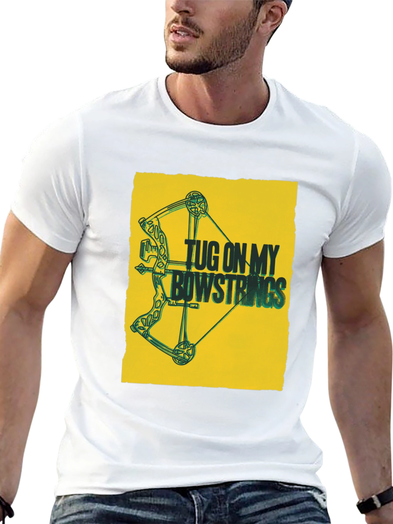 Camiseta Negra con Diseño de Arco y Flecha