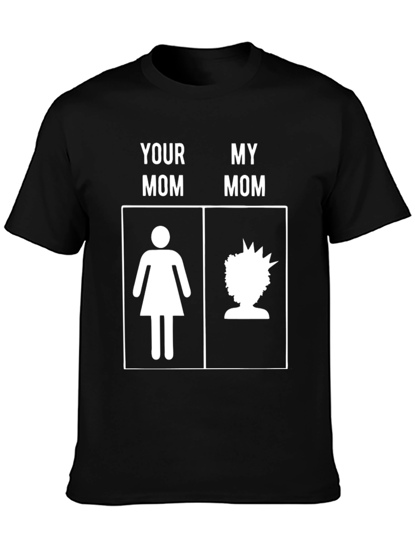 Camiseta Negra Humorística Mi Mamá vs Tu Mamá