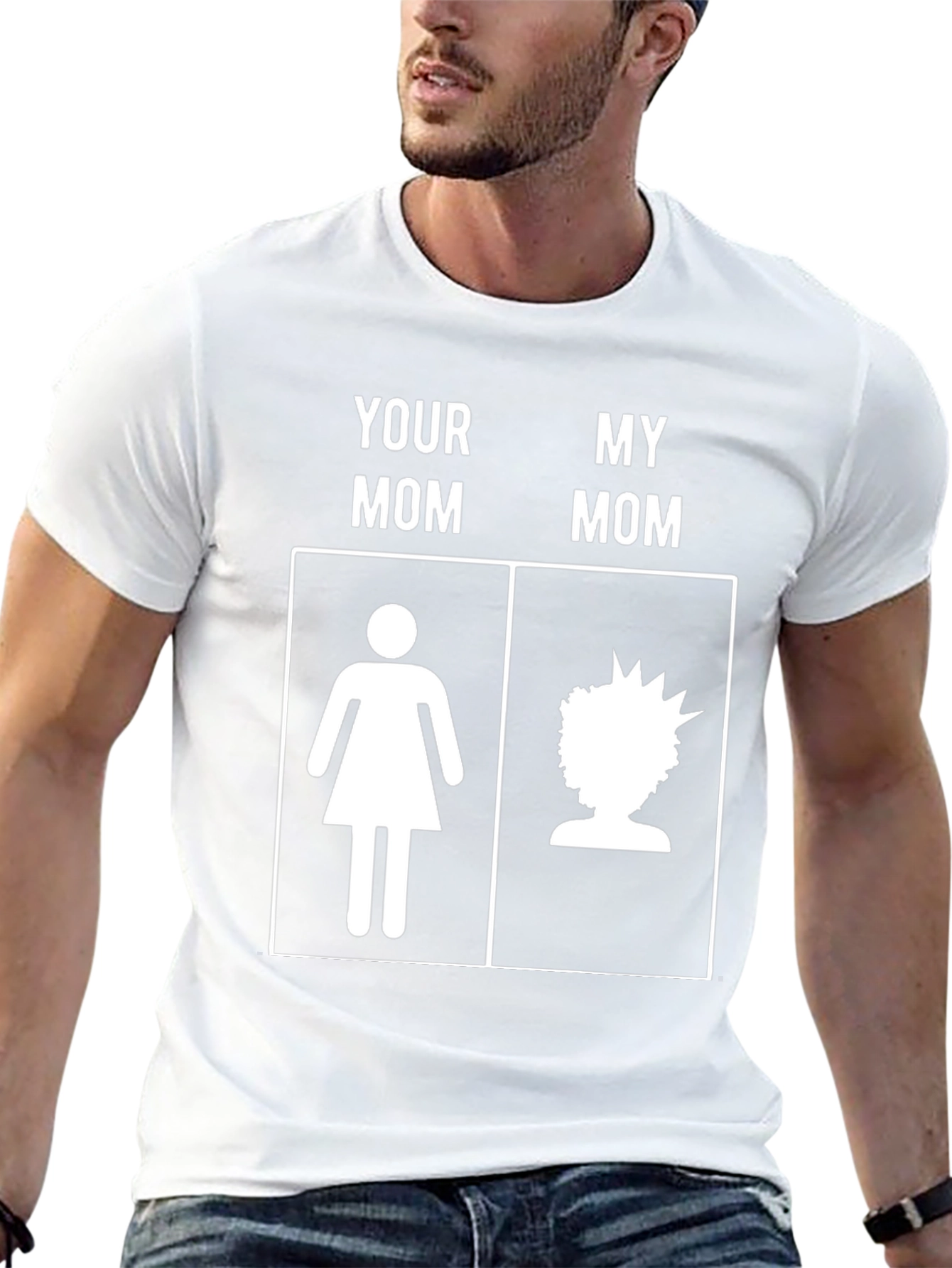 Camiseta Negra Humorística Mi Mamá vs Tu Mamá