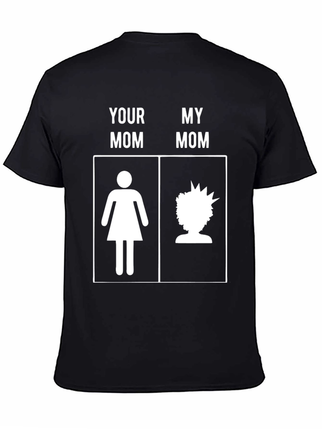 Camiseta Negra Humorística Mi Mamá vs Tu Mamá