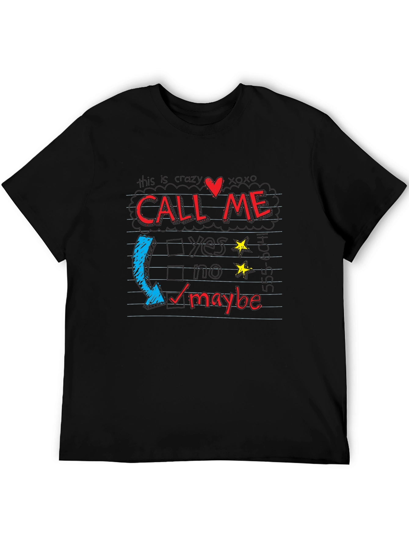 Camiseta Negra con Diseño Call Me Maybe
