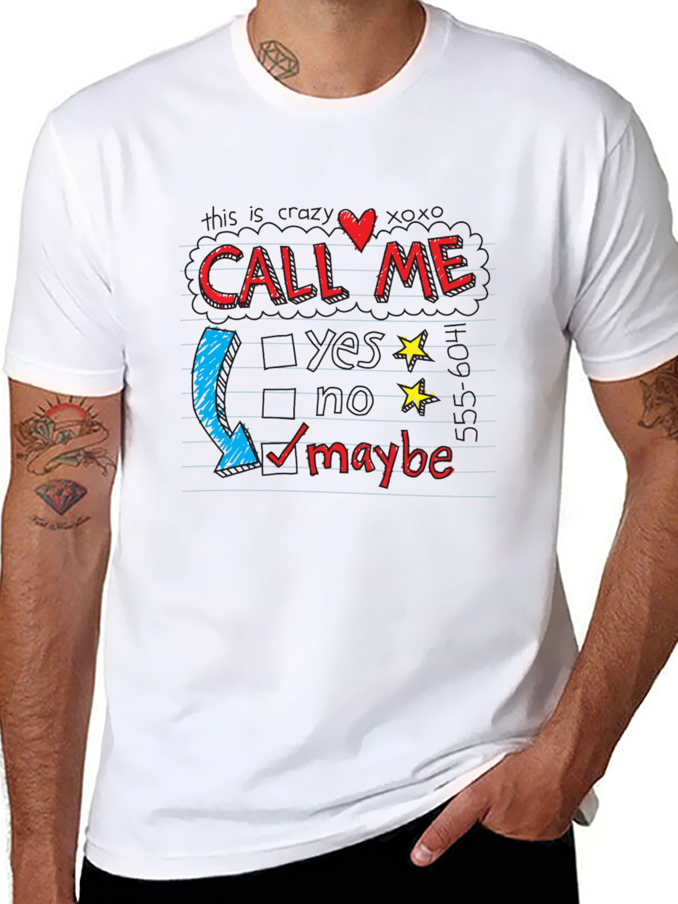 Camiseta Negra con Diseño Call Me Maybe