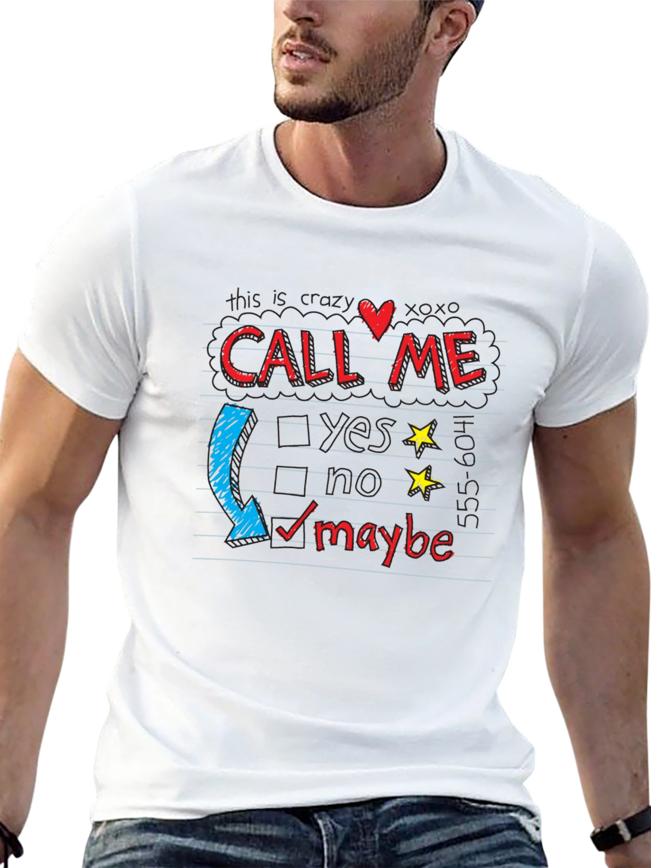 Camiseta Negra con Diseño Call Me Maybe