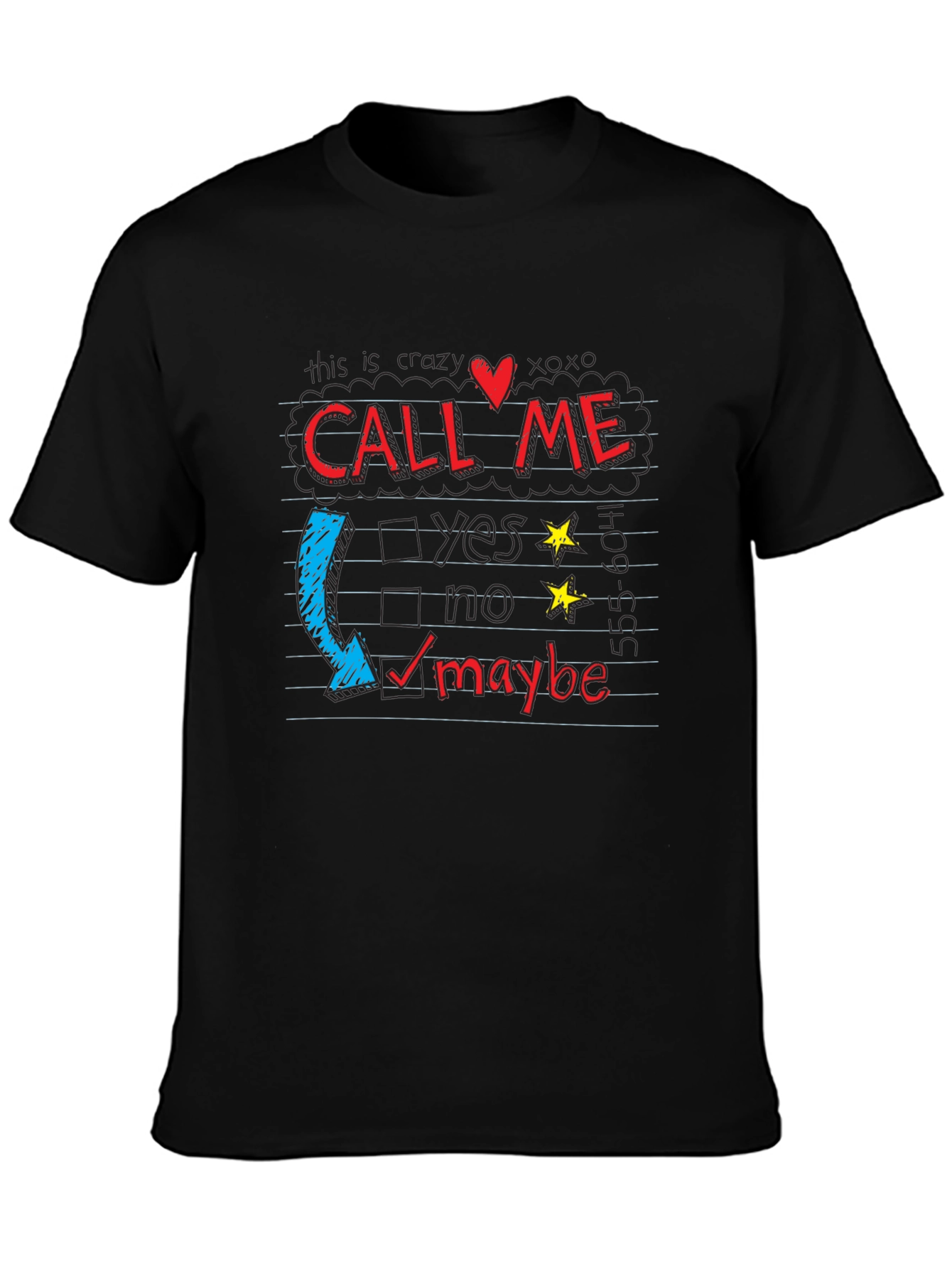Camiseta Negra con Diseño Call Me Maybe