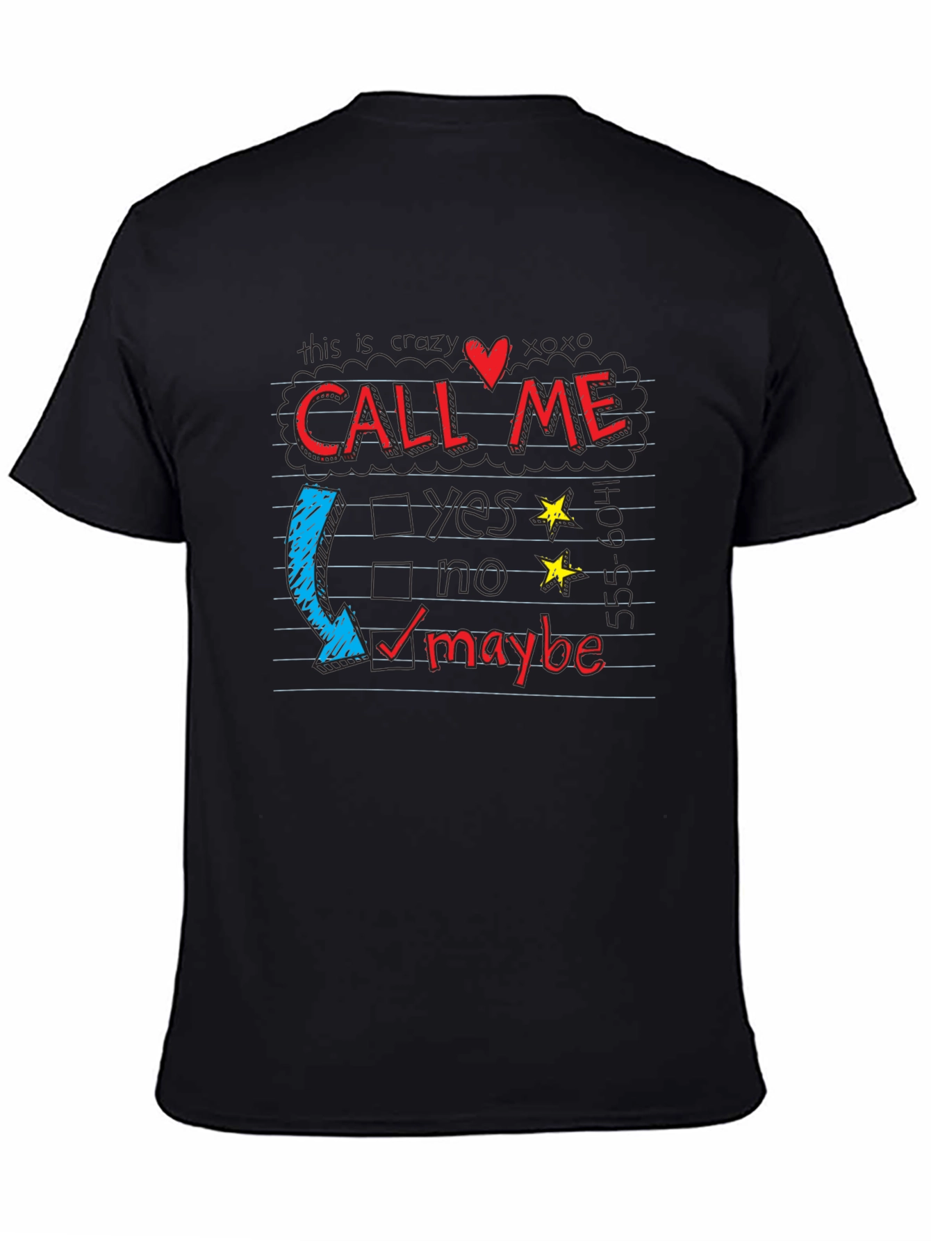 Camiseta Negra con Diseño Call Me Maybe