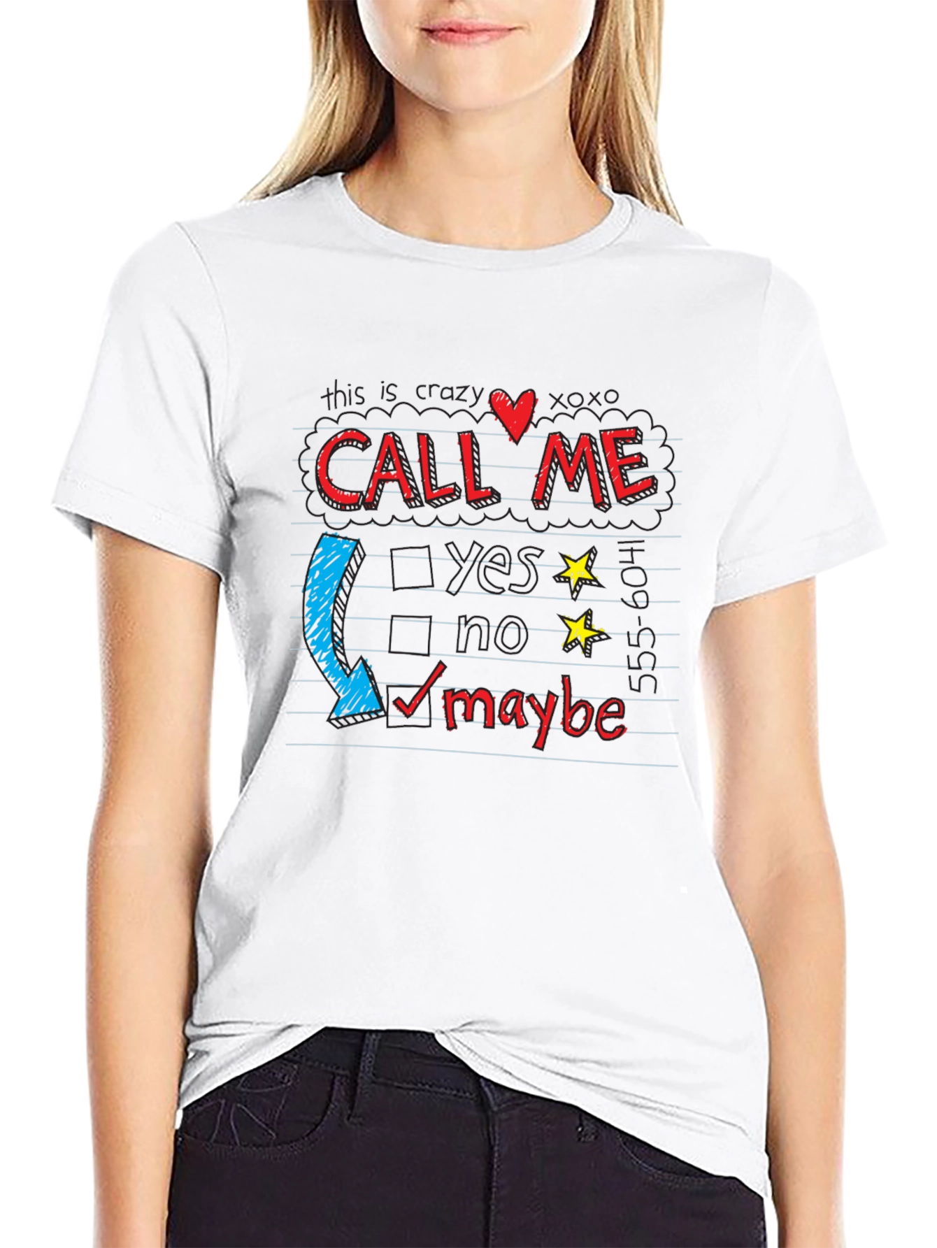 Camiseta Negra con Diseño Call Me Maybe