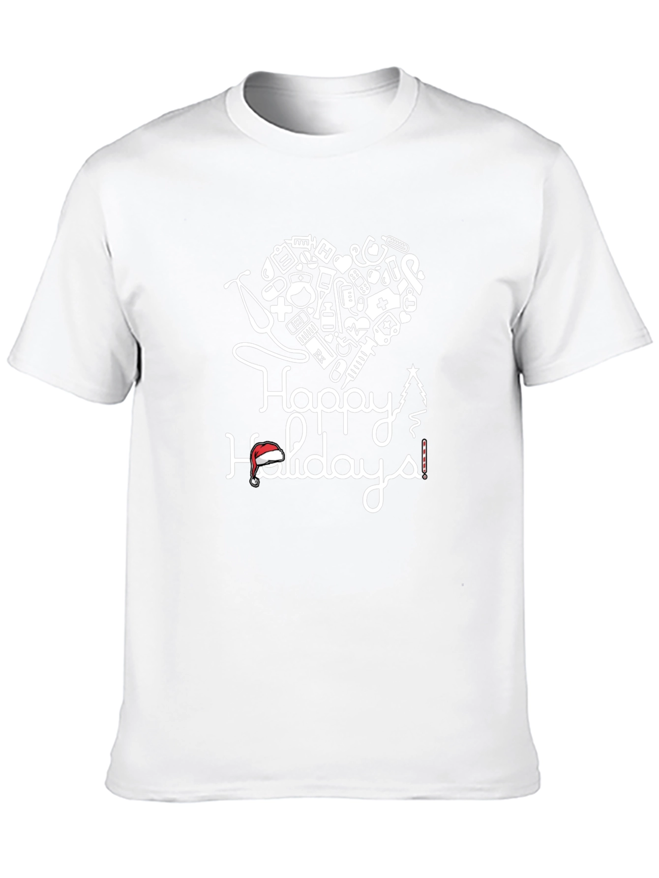 Camiseta Negra con Diseño de Felices Fiestas Médicas