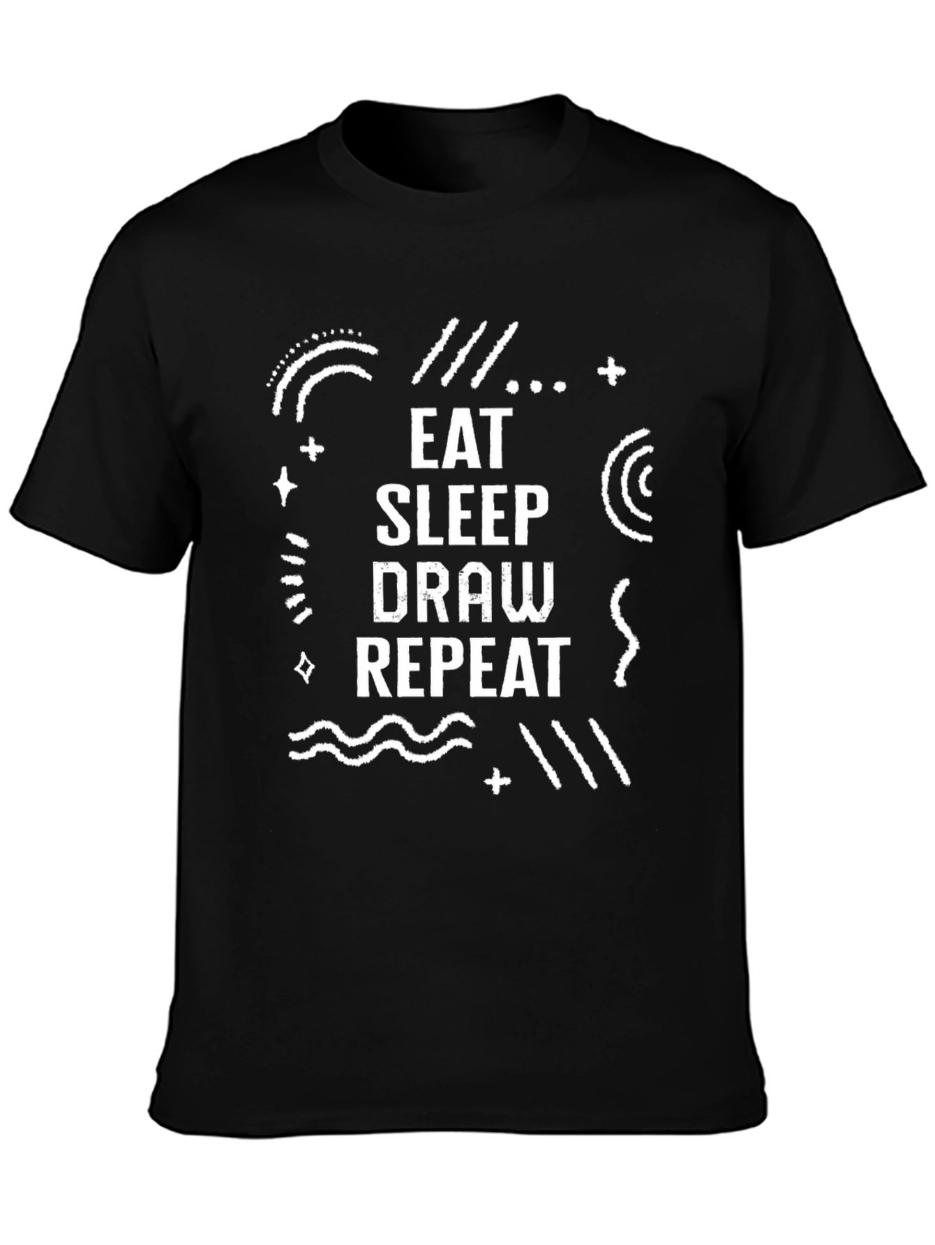 Camiseta Negra Eat Sleep Draw Repeat