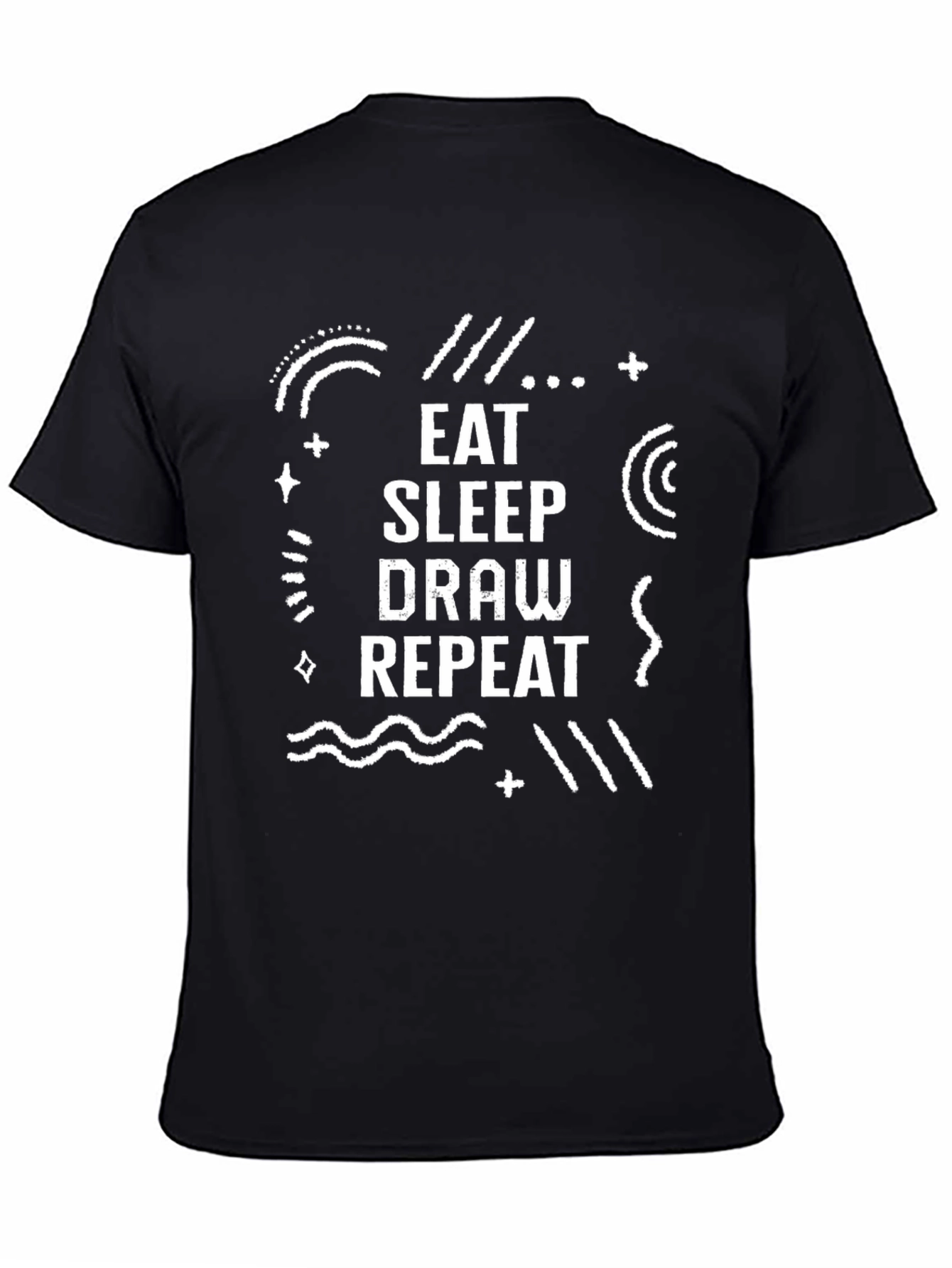 Camiseta Negra Eat Sleep Draw Repeat