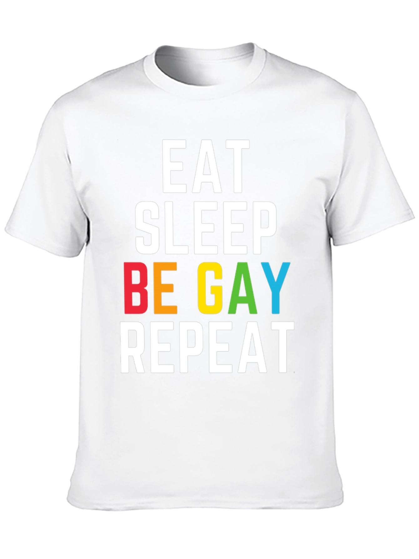 Camiseta Negra Eat Sleep Be Gay Repeat