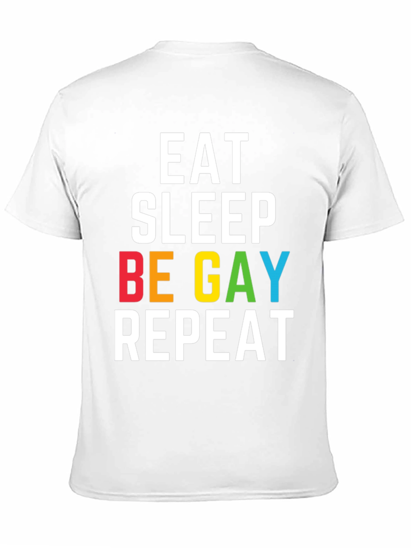Camiseta Negra Eat Sleep Be Gay Repeat