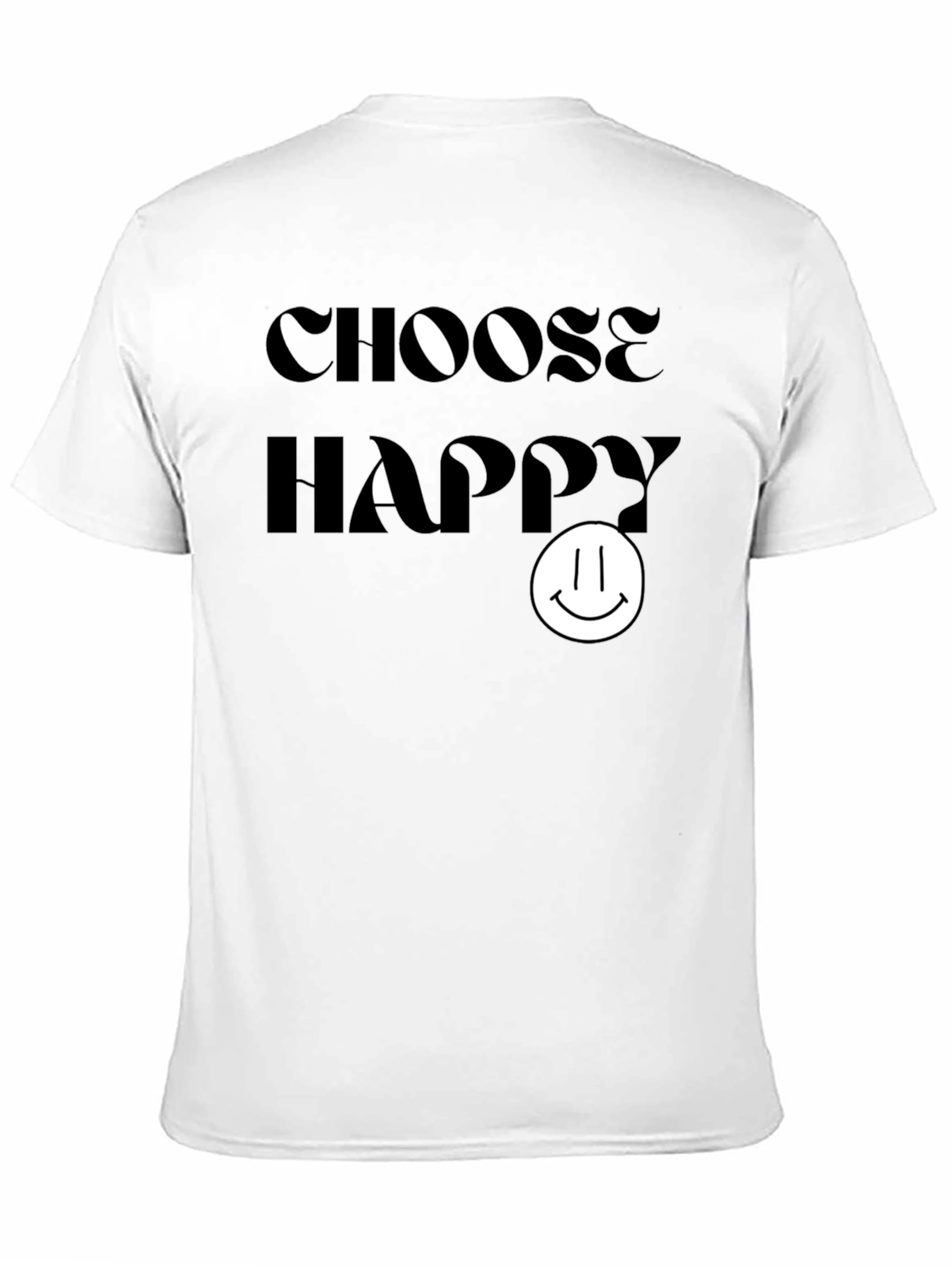 Camiseta Negra: Elige Ser Feliz - Diseño Sonriente