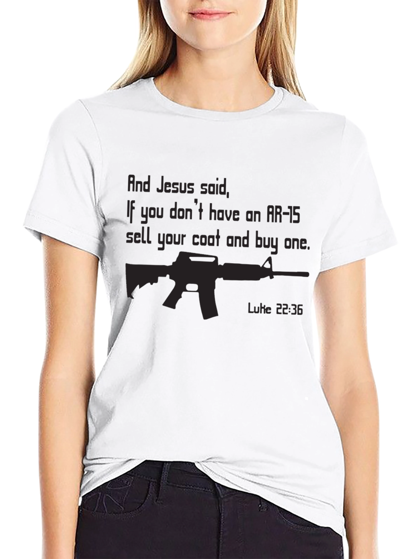 Camiseta Negra: Jesús y el AR-15 - Diseño Único