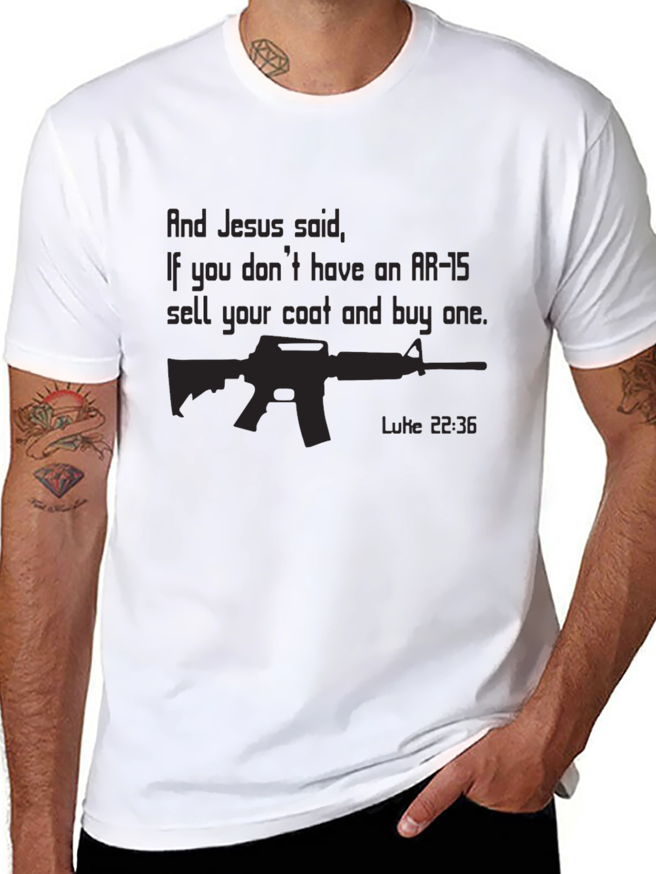 Camiseta Negra: Jesús y el AR-15 - Diseño Único