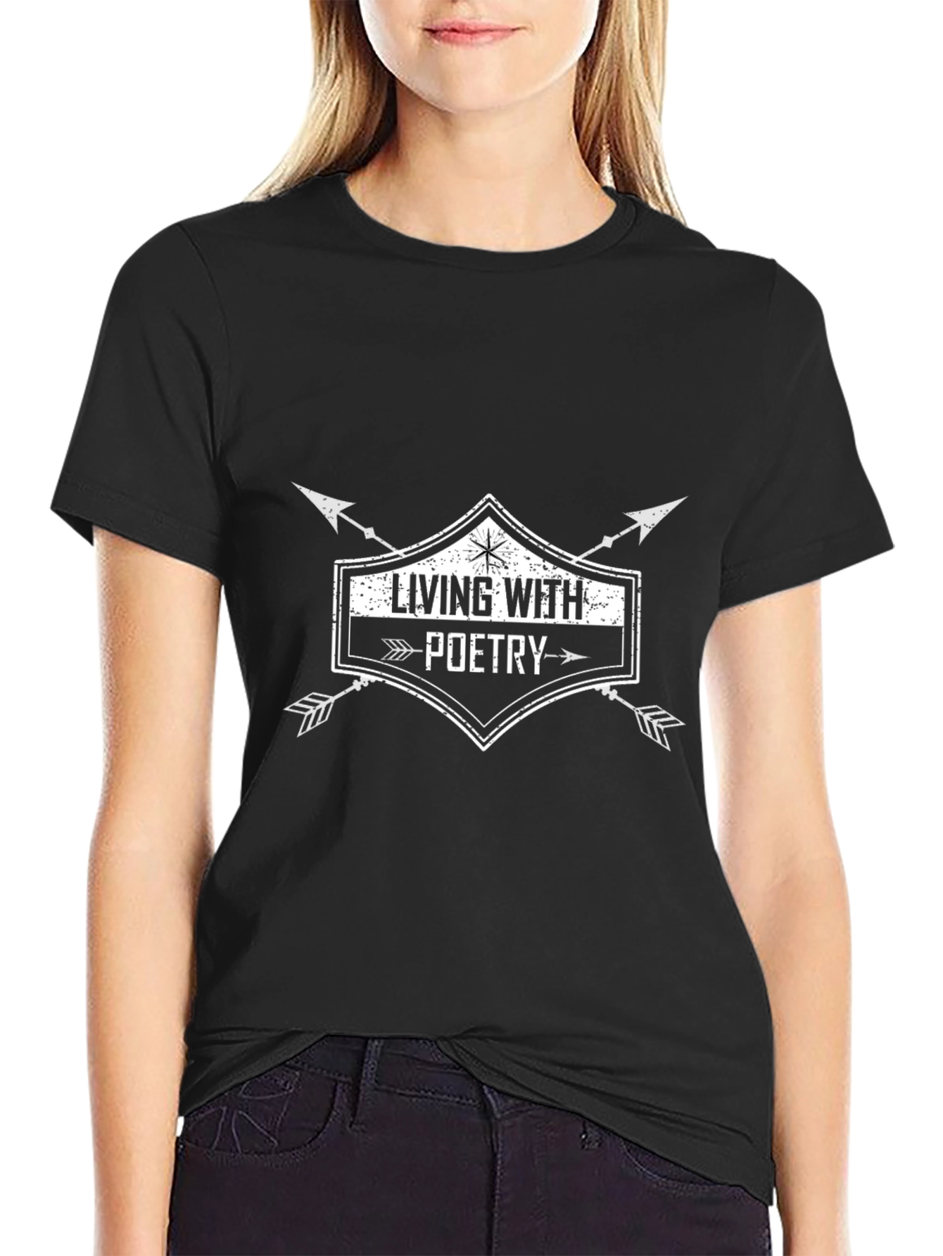 Camiseta Negra: Viviendo con Poesía