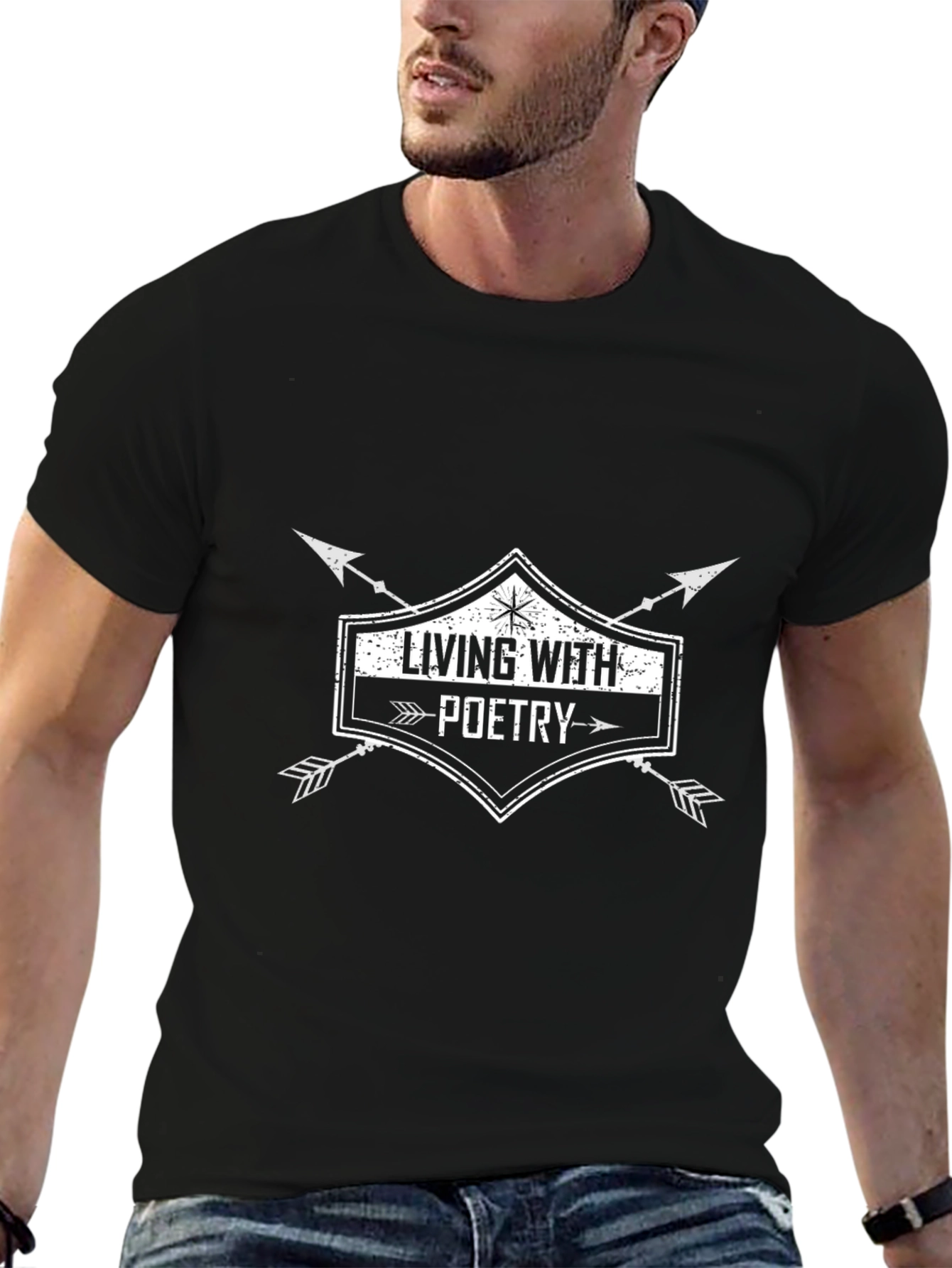 Camiseta Negra: Viviendo con Poesía
