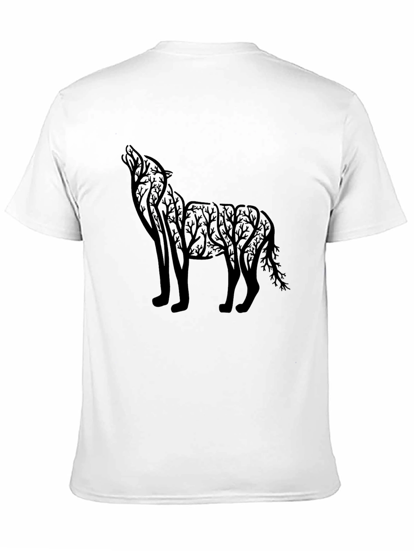 Black Wolf Silhouette Graphic Tee