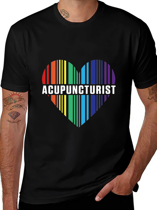 Camiseta Acupunturista Corazón Arcoíris - Regalo Original