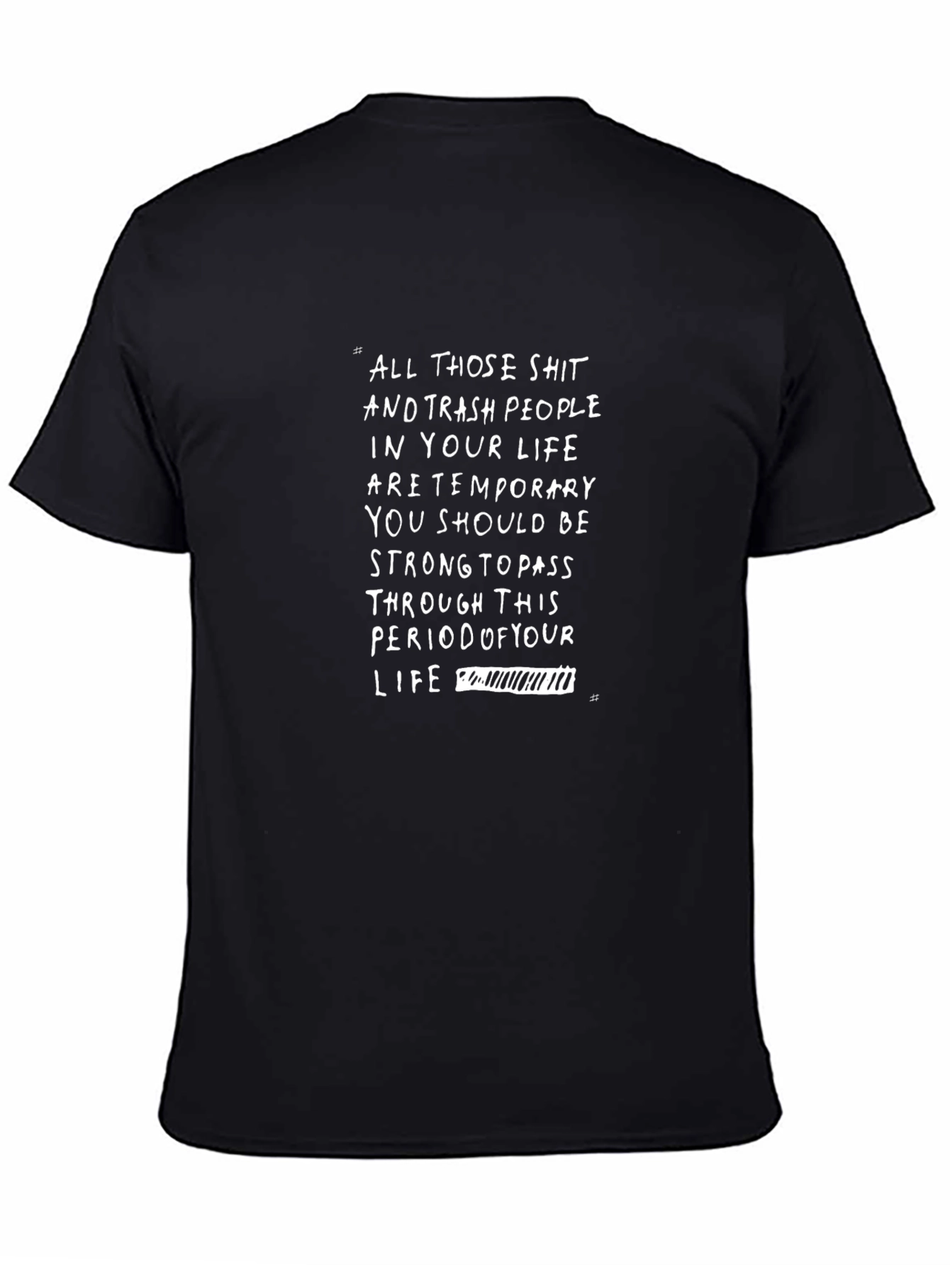 Camiseta Negra con Mensaje Motivacional