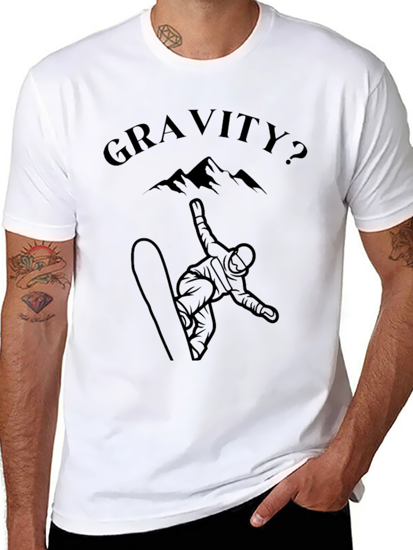 Camiseta Negra ¿Gravedad? Snowboard