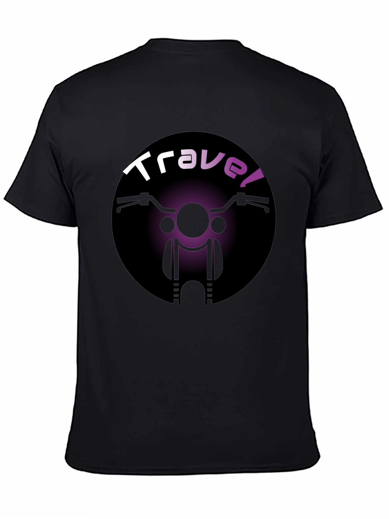 Camiseta Negra Travel Motocicleta Unisex