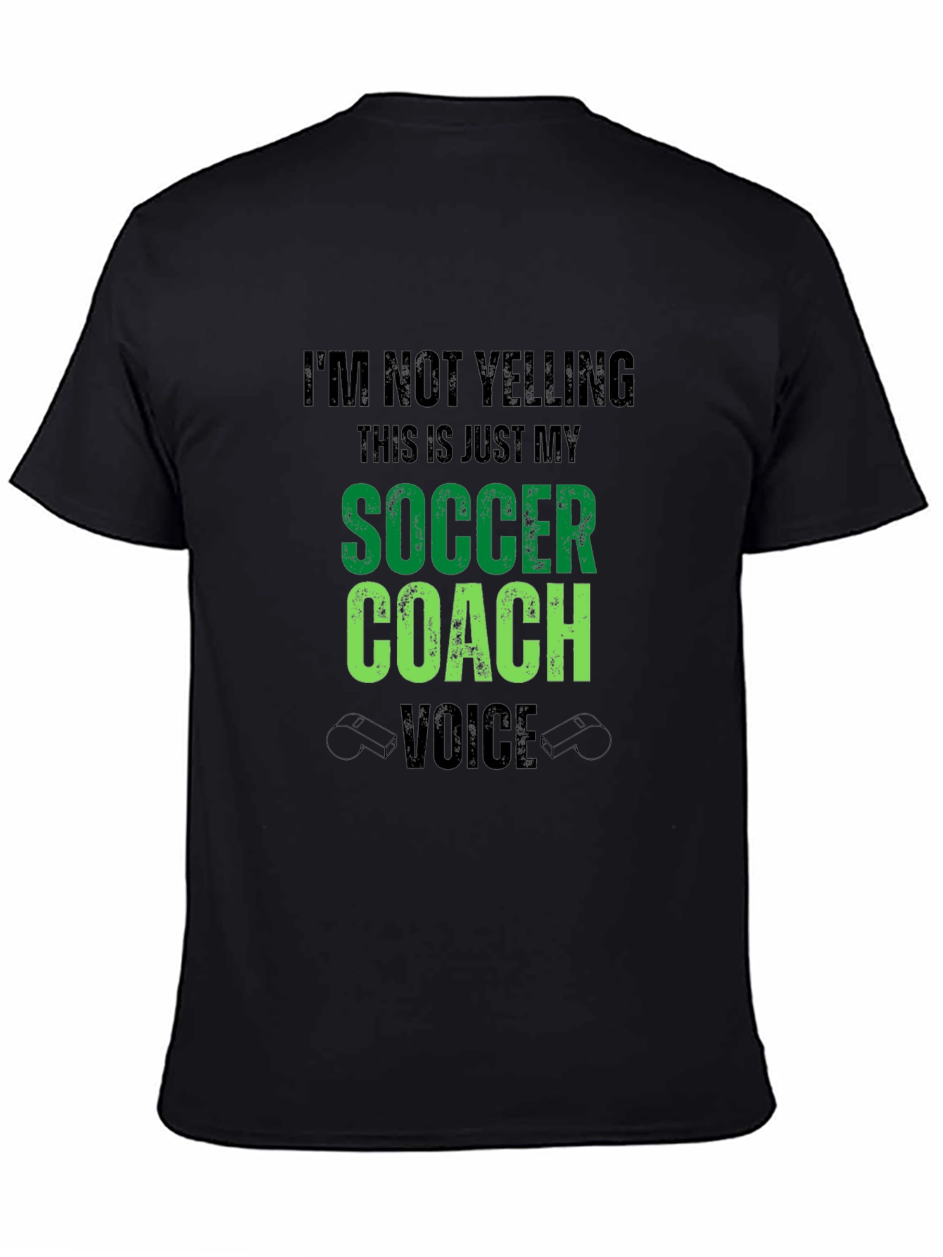 Camiseta Negra: Voz de Entrenador de Fútbol