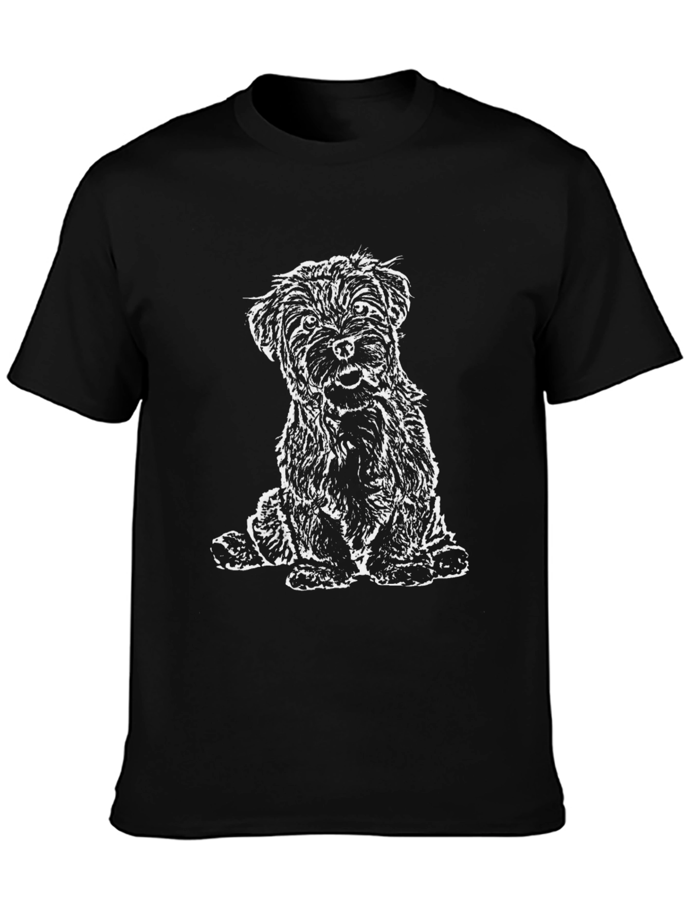 Camiseta Negra con Diseño de Perrito Terrier